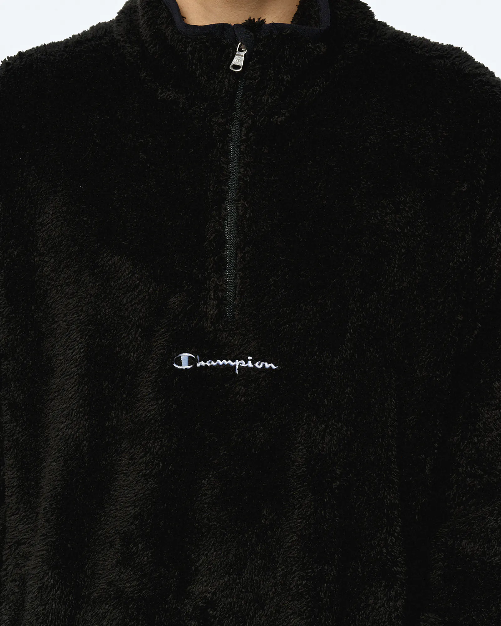 Champion Half Zip Fleece Sweatshirt Black Champion Half Zip Fleece Sweatshirt Black