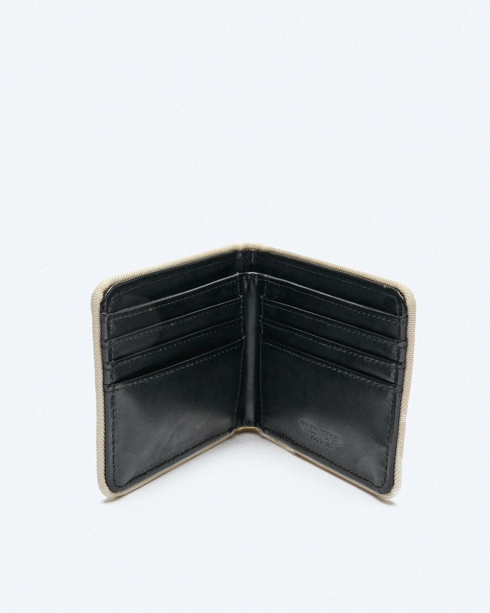 Fred Perry Coated Polyester Billfold Wallet Black/Ecru