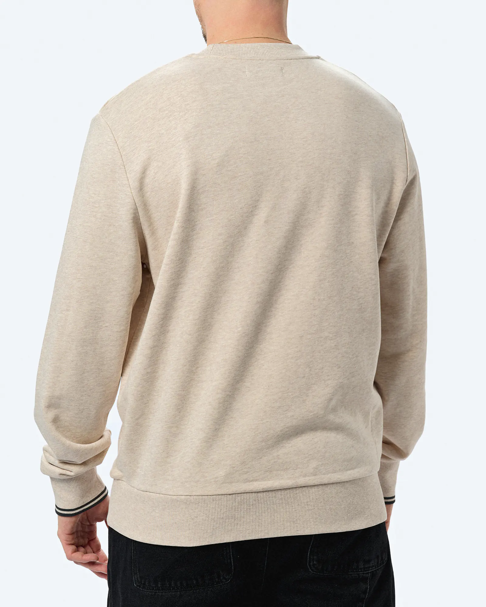 Fred Perry Crew Neck Sweatshirt Porridge Marl/Anchor Grey 