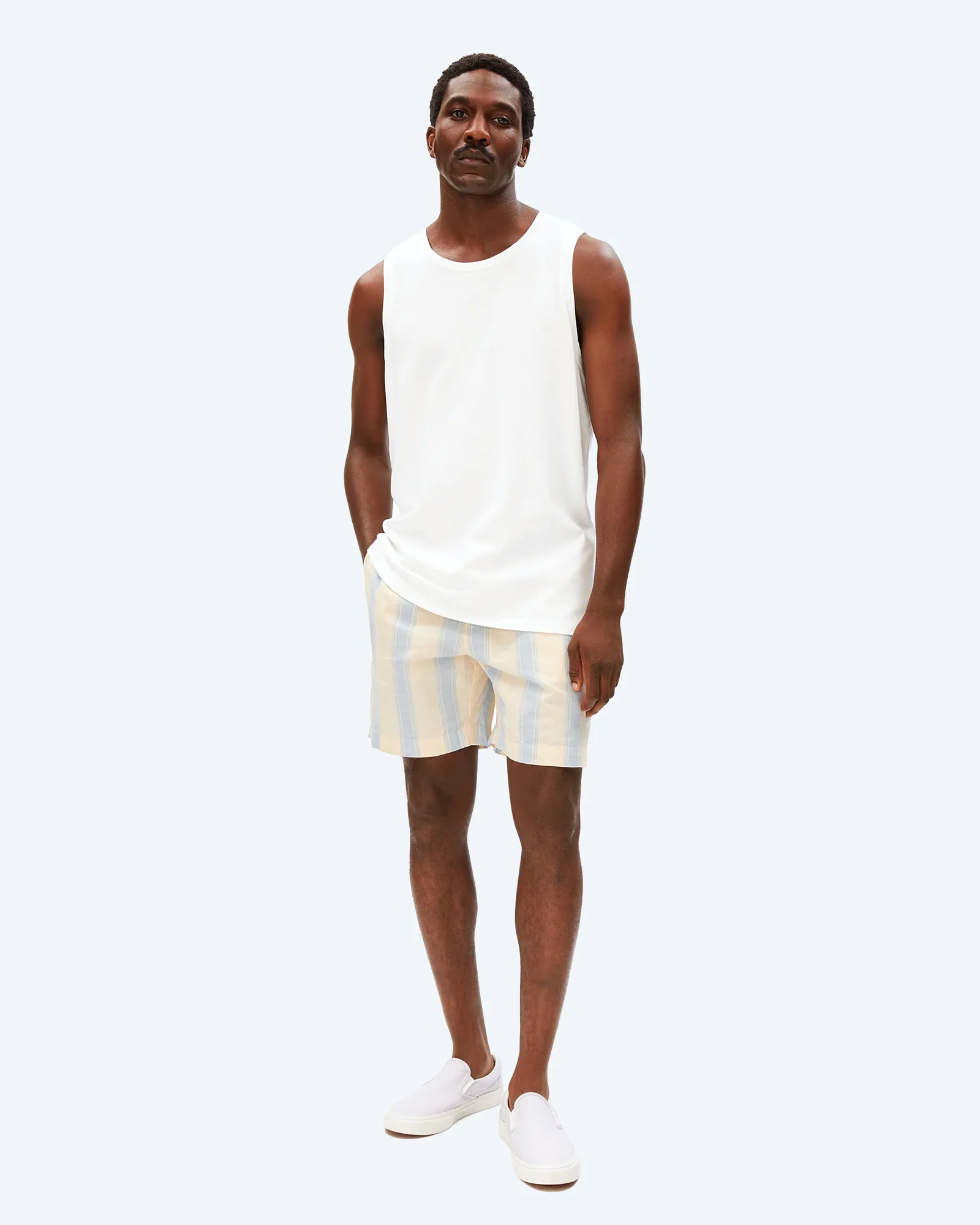 ARMEDANGELS Striped Shorts Wedgwood