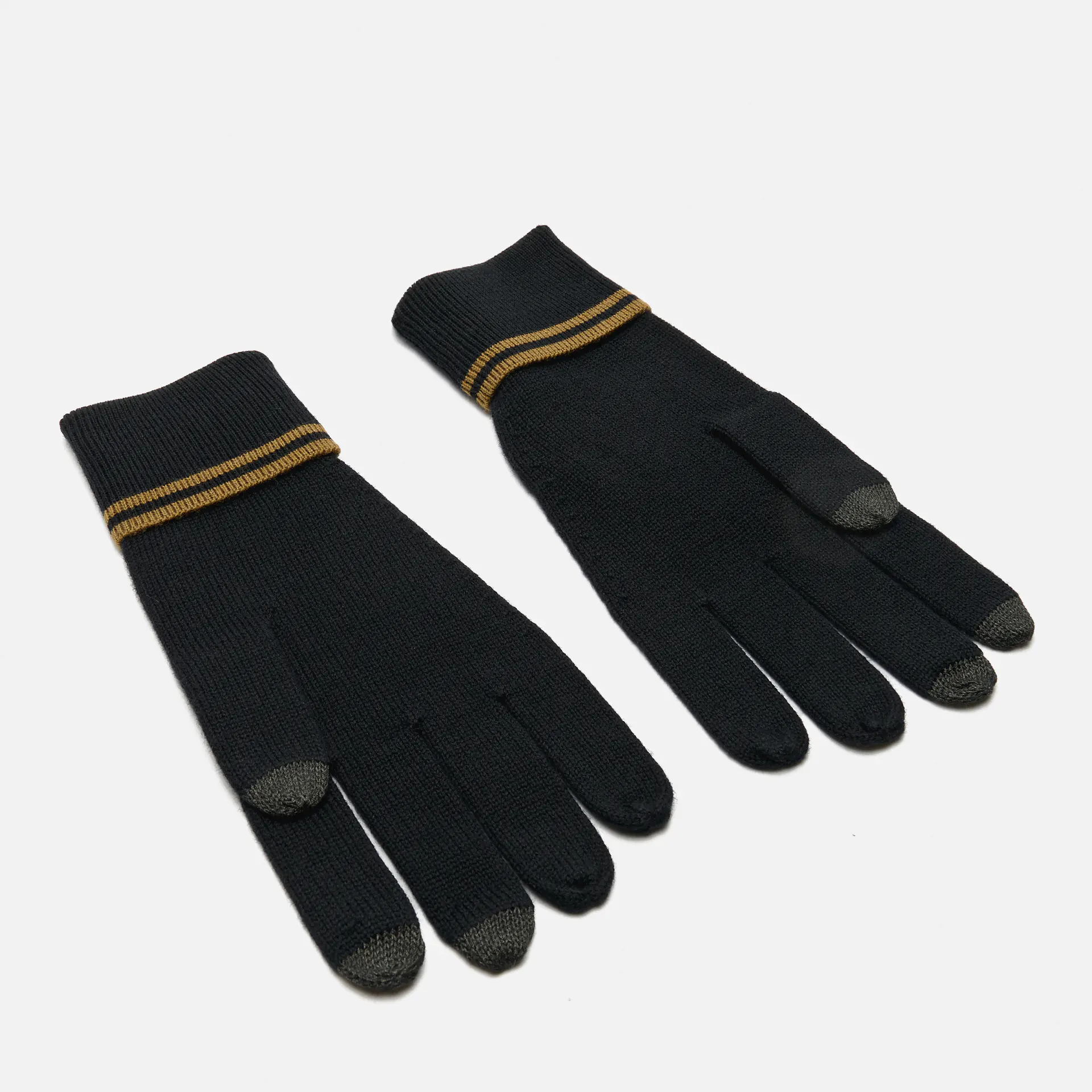 Fred Perry Twin Tipped Merino Wool Gloves Black/Shaded Stone