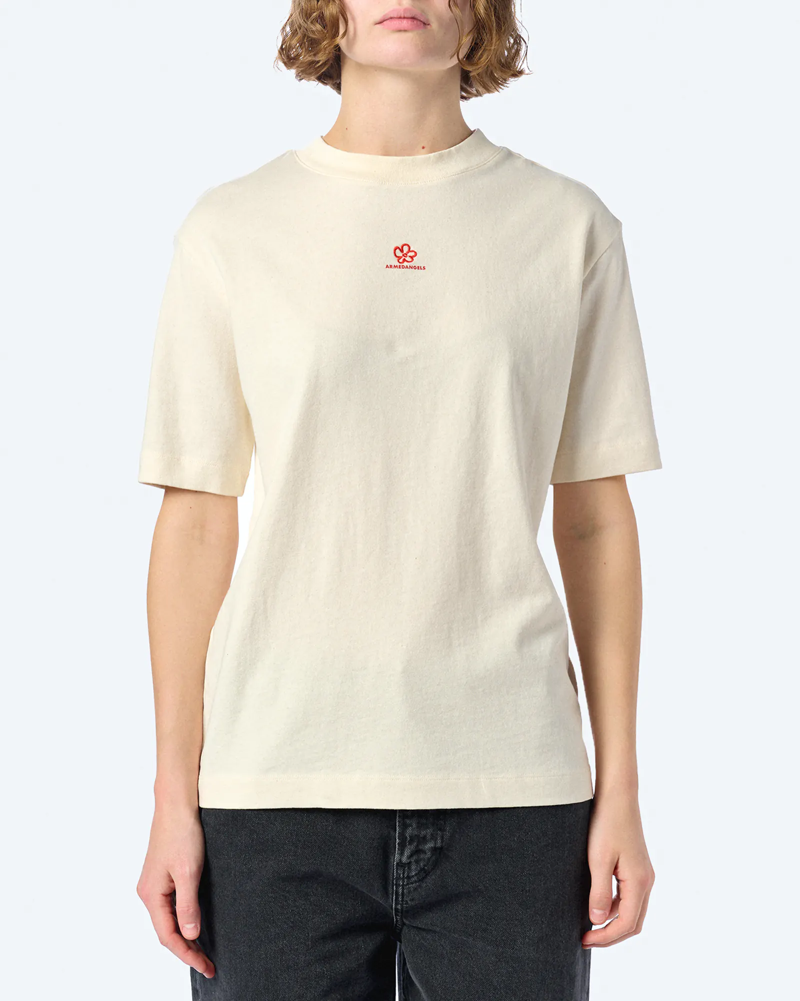 ARMEDANGELS TARJAA BACK FLOWAA T-Shirt Undyed ARMEDANGELS TARJAA BACK FLOWAA T-Shirt Undyed