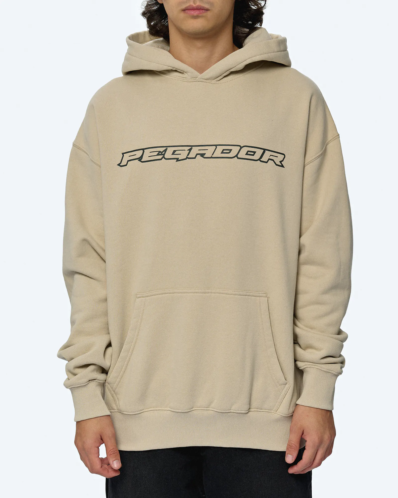 PEGADOR Alden Oversized Hoodie Washed Light Beige PEGADOR Alden Oversized Hoodie Washed Light Beige