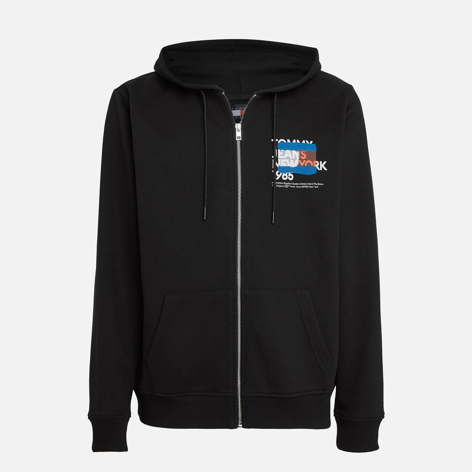 Tommy Jeans Reg Graffiti Zip Hoodie Black