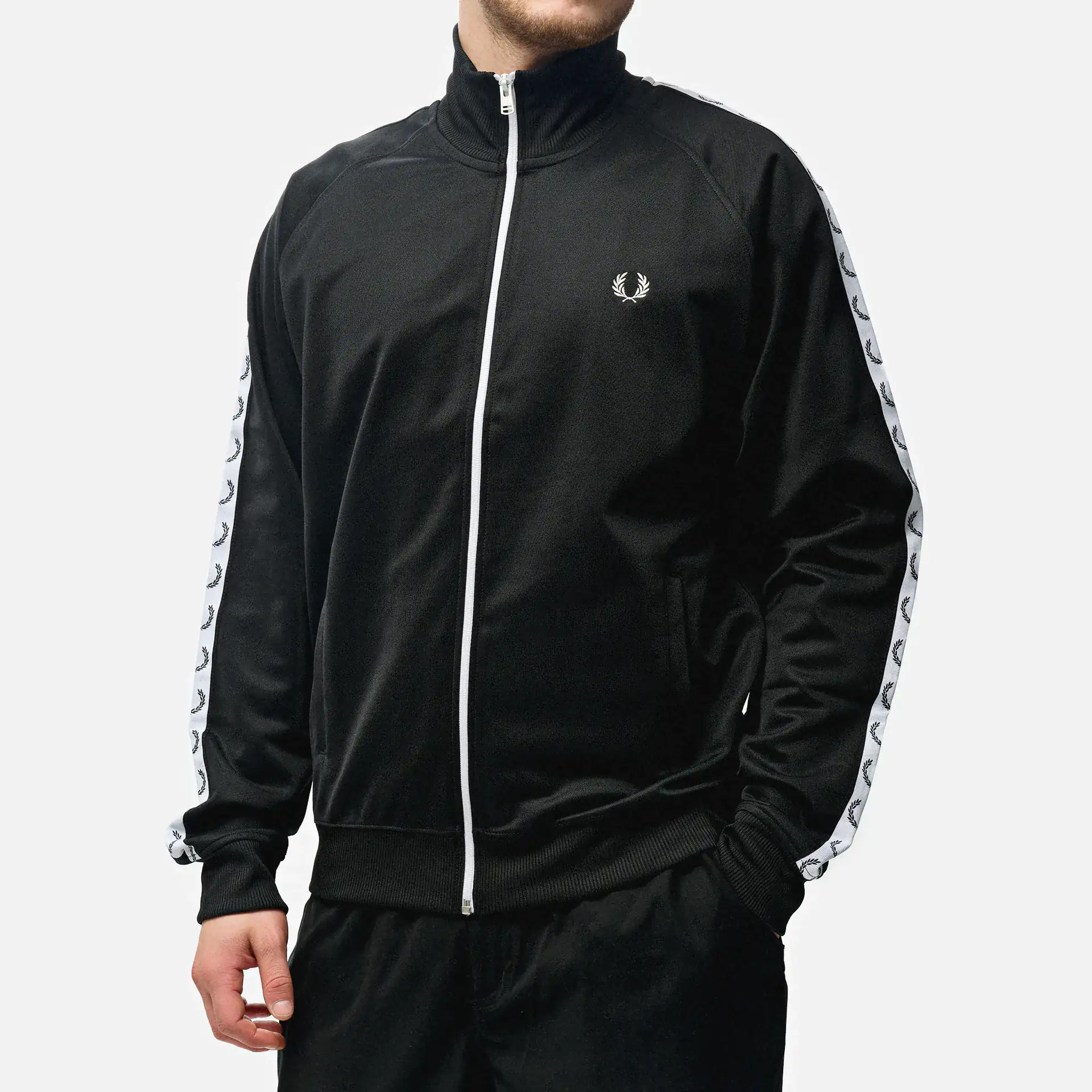 Fred Perry Taped Track Jacket Black