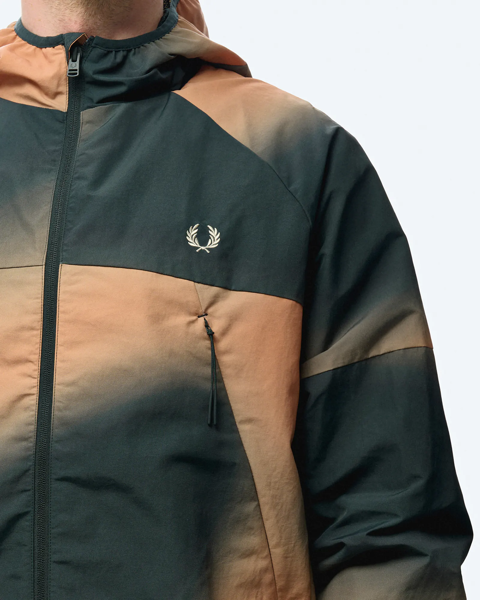 Fred Perry Printed Shell Jacket Night Green