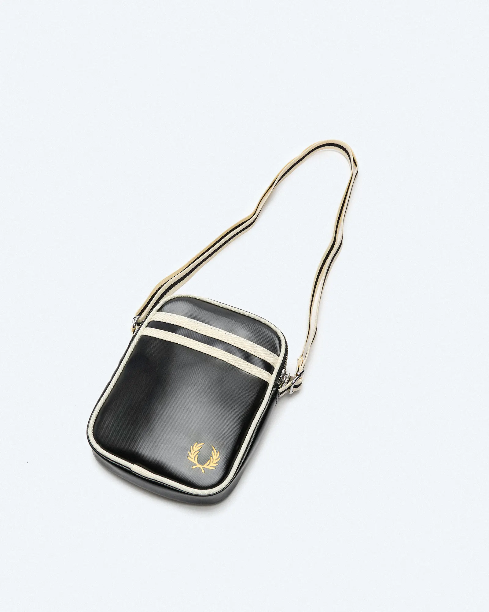 Fred Perry Classic Small Side Bag Black/Ecru Fred Perry Classic Small Side Bag Black/Ecru