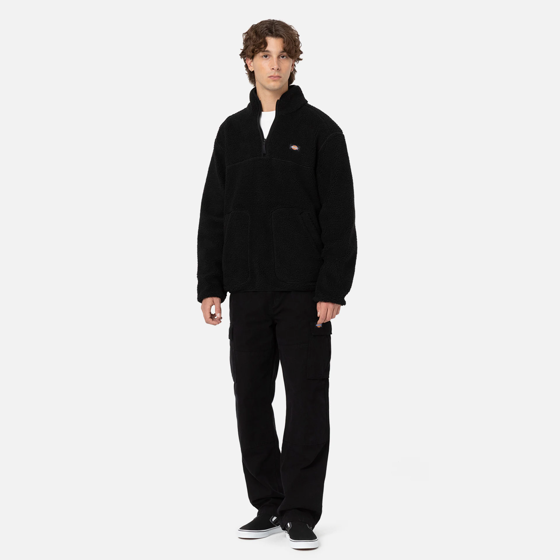 Dickies Mount Hope Quarter Zip Fleece Sweatshirt Black