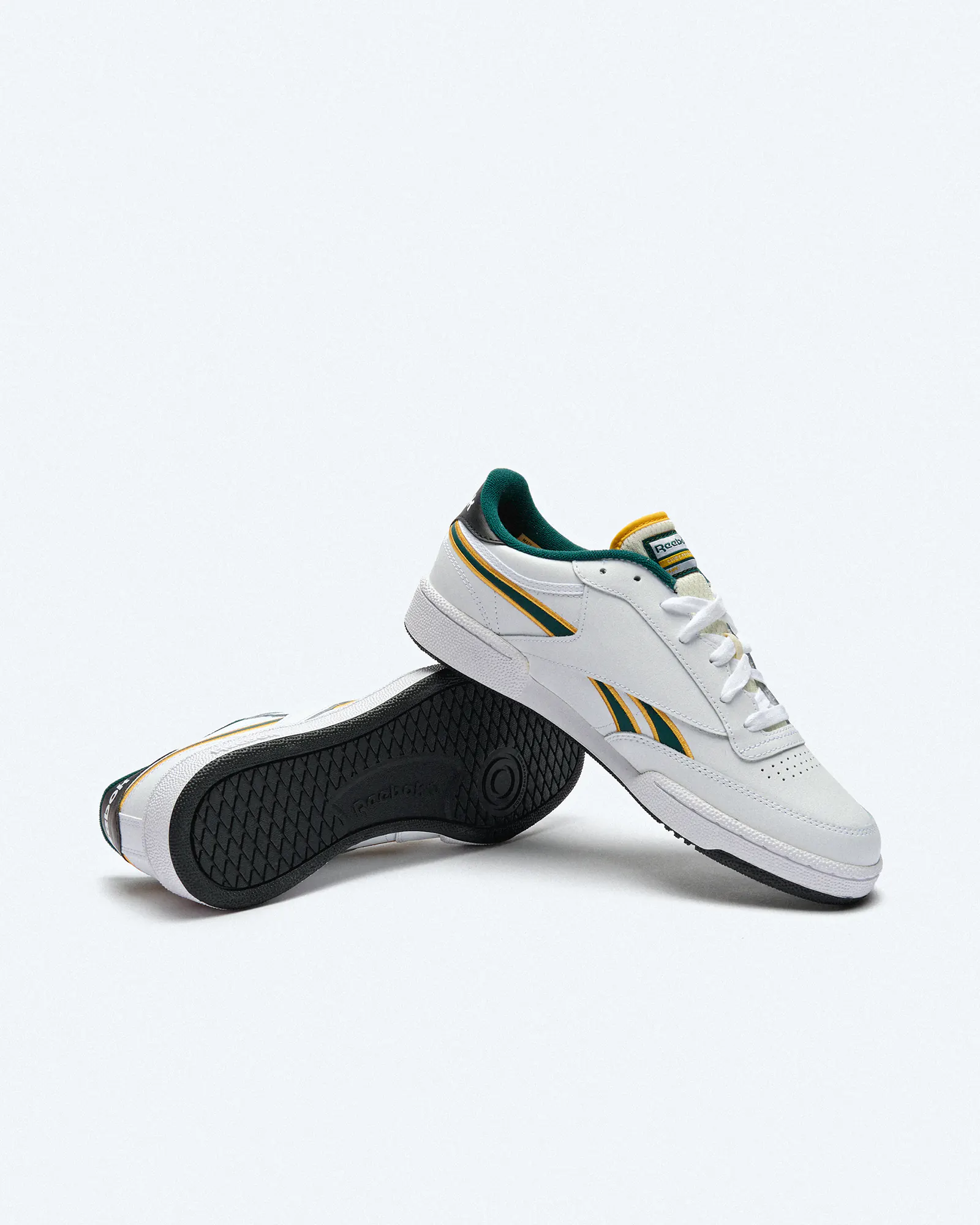 Reebok Club C Revenge Sneaker White/Fierce Gold/Collegiate Green Reebok Club C Revenge Sneaker White/Fierce Gold/Collegiate Green