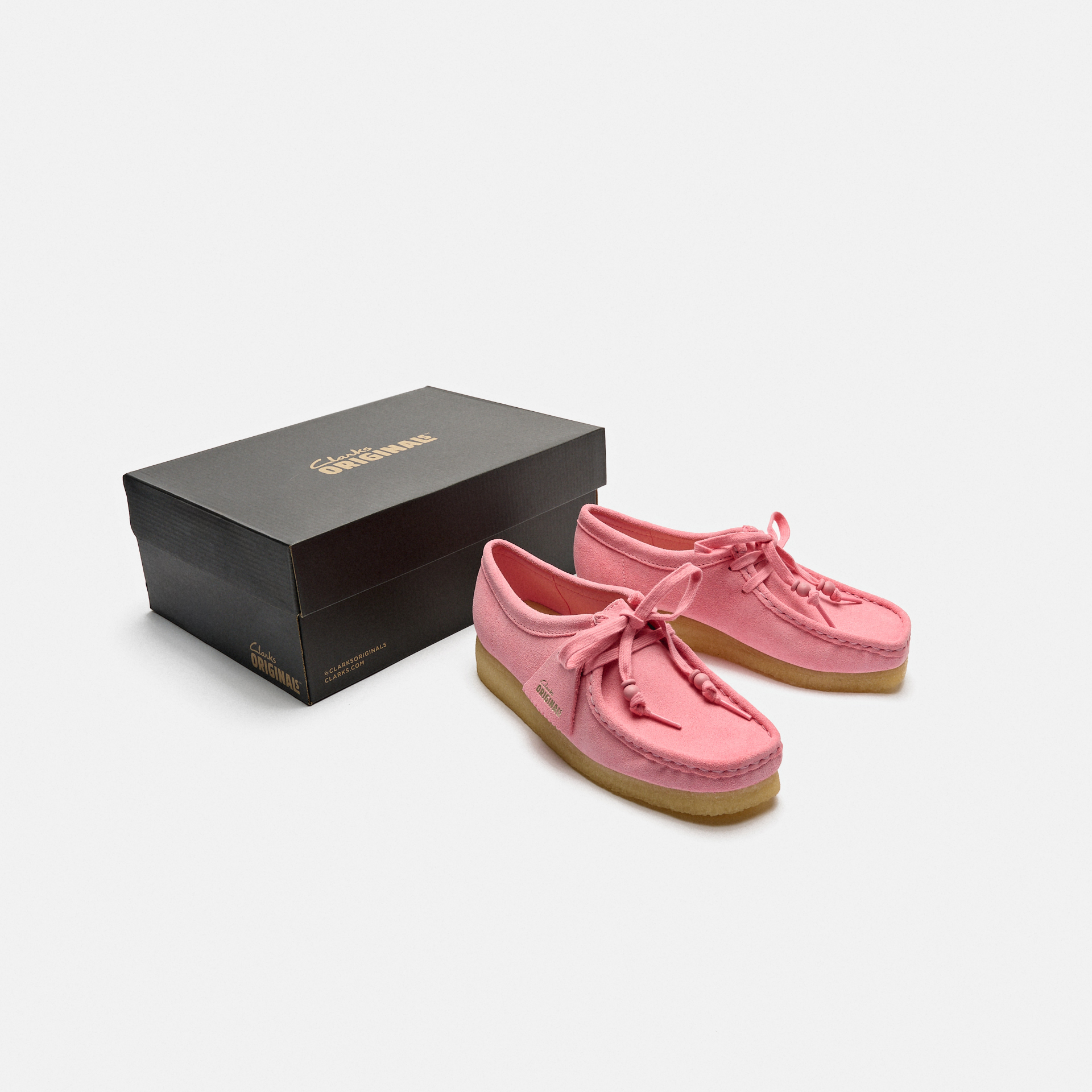 Clarks Women's Wallabee Suede Shoes Candy Pink