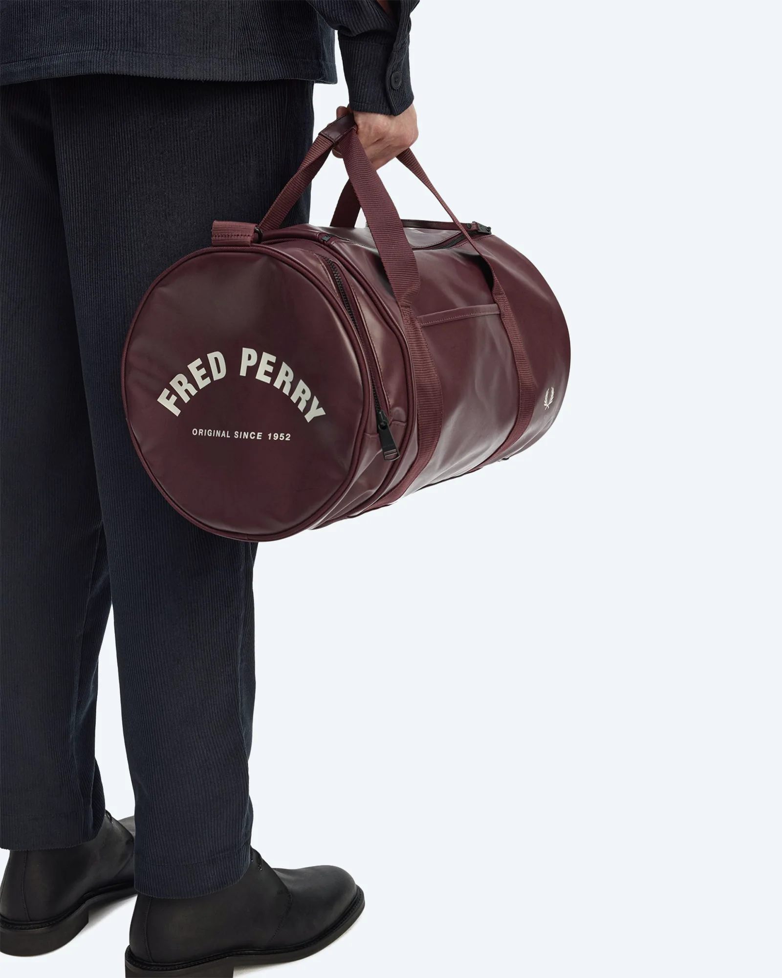 Fred Perry Tonal Classic Barrel Bag Oxblood