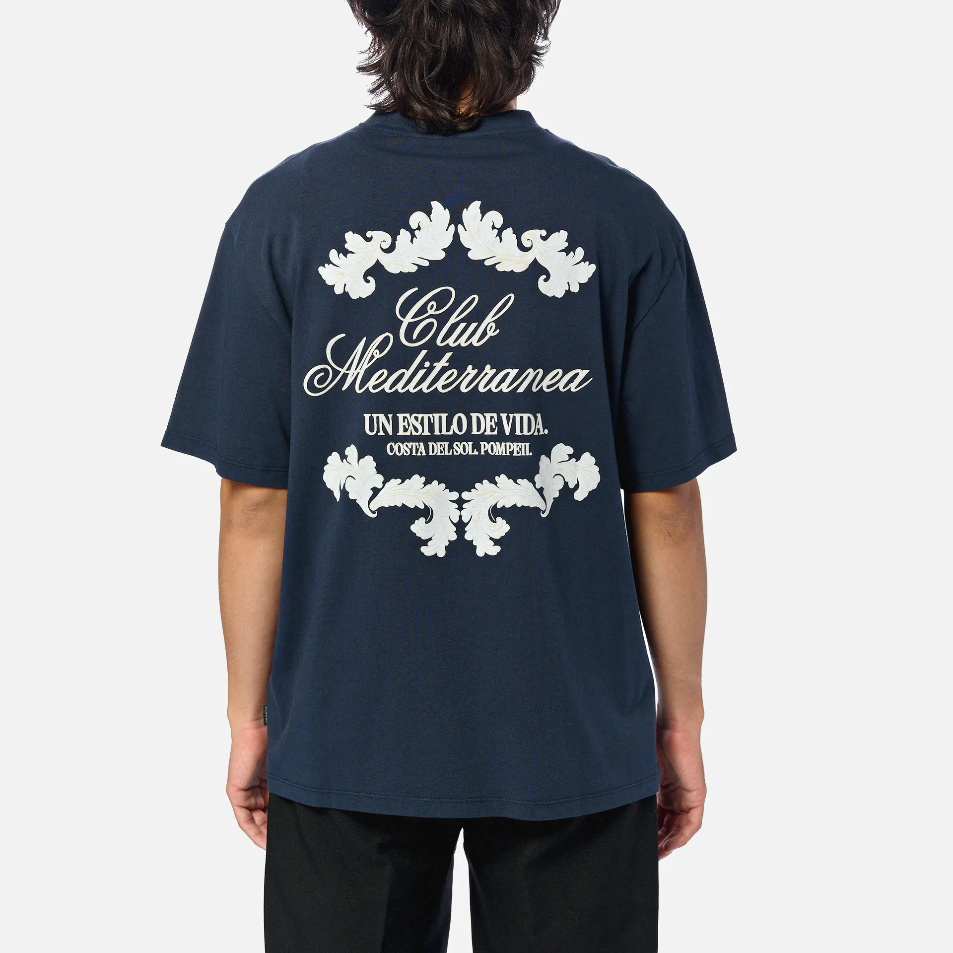 POMPEII Club Mediterranea Boxy T-Shirt Navy