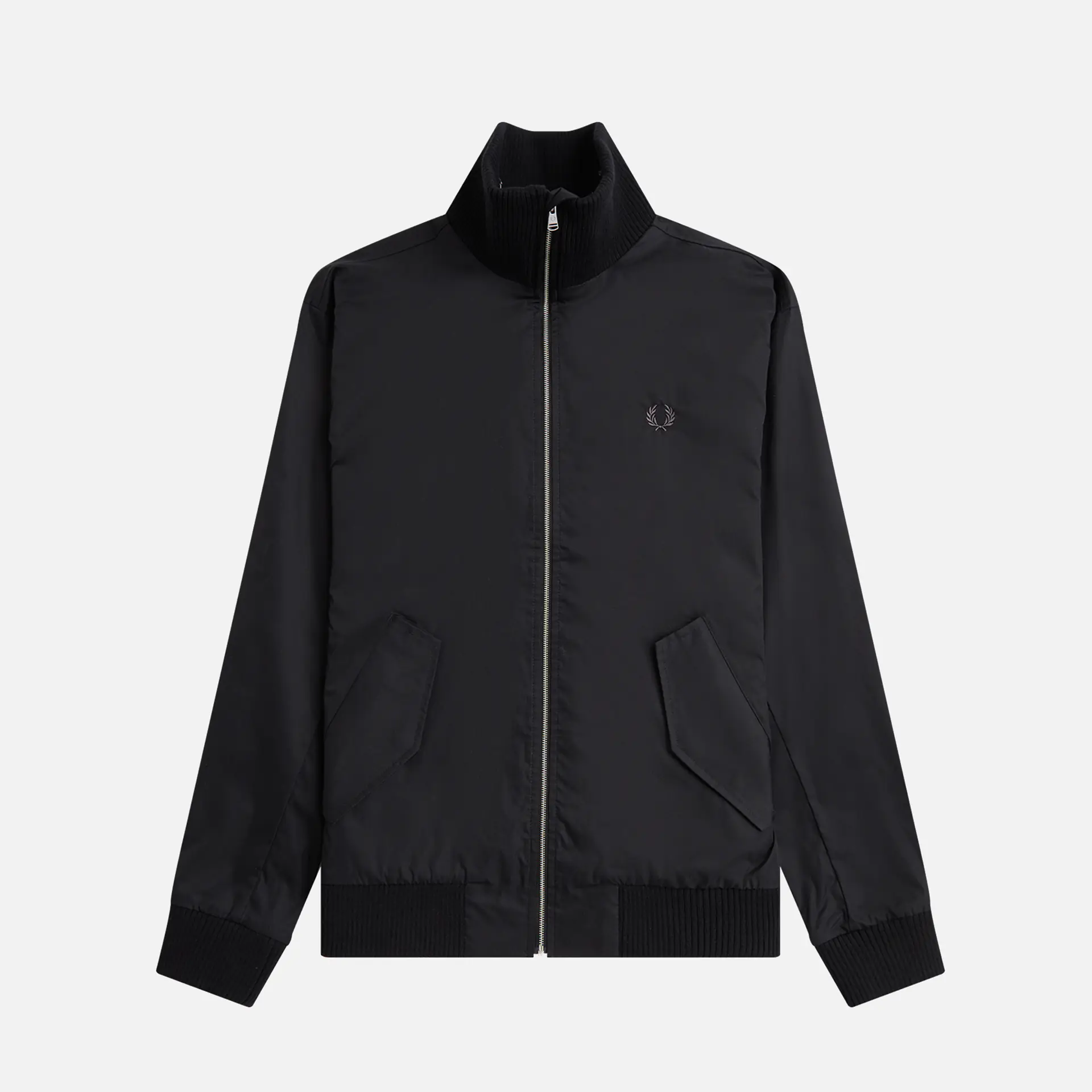 Fred Perry Knitted Rip Tennis Bomber Jacket Black