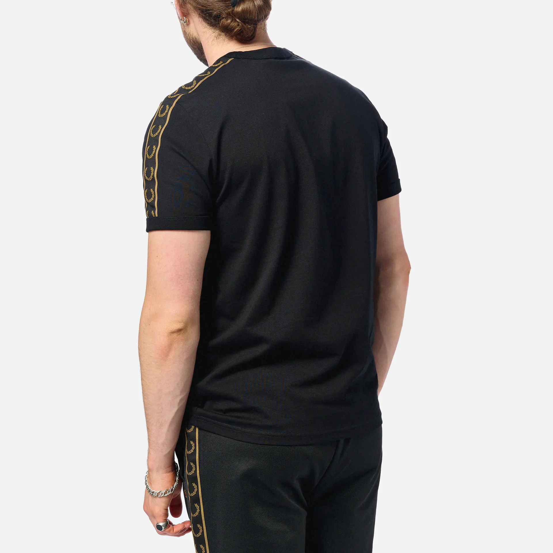 Fred Perry Contrast Tape Ringer T-Shirt Black/Shaded Stone