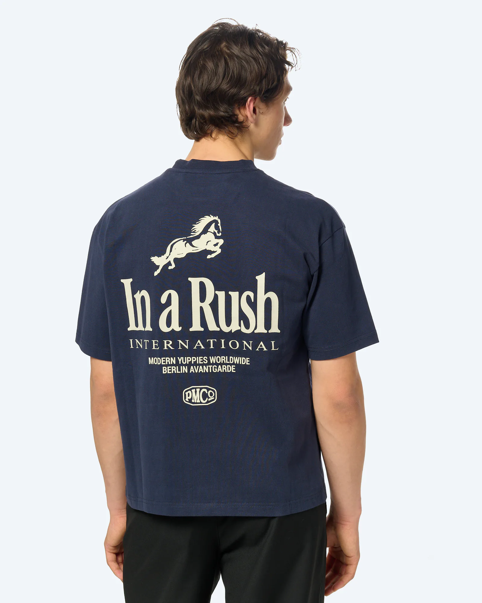 Prohibited Horse Racer T-Shirt Deep Blue