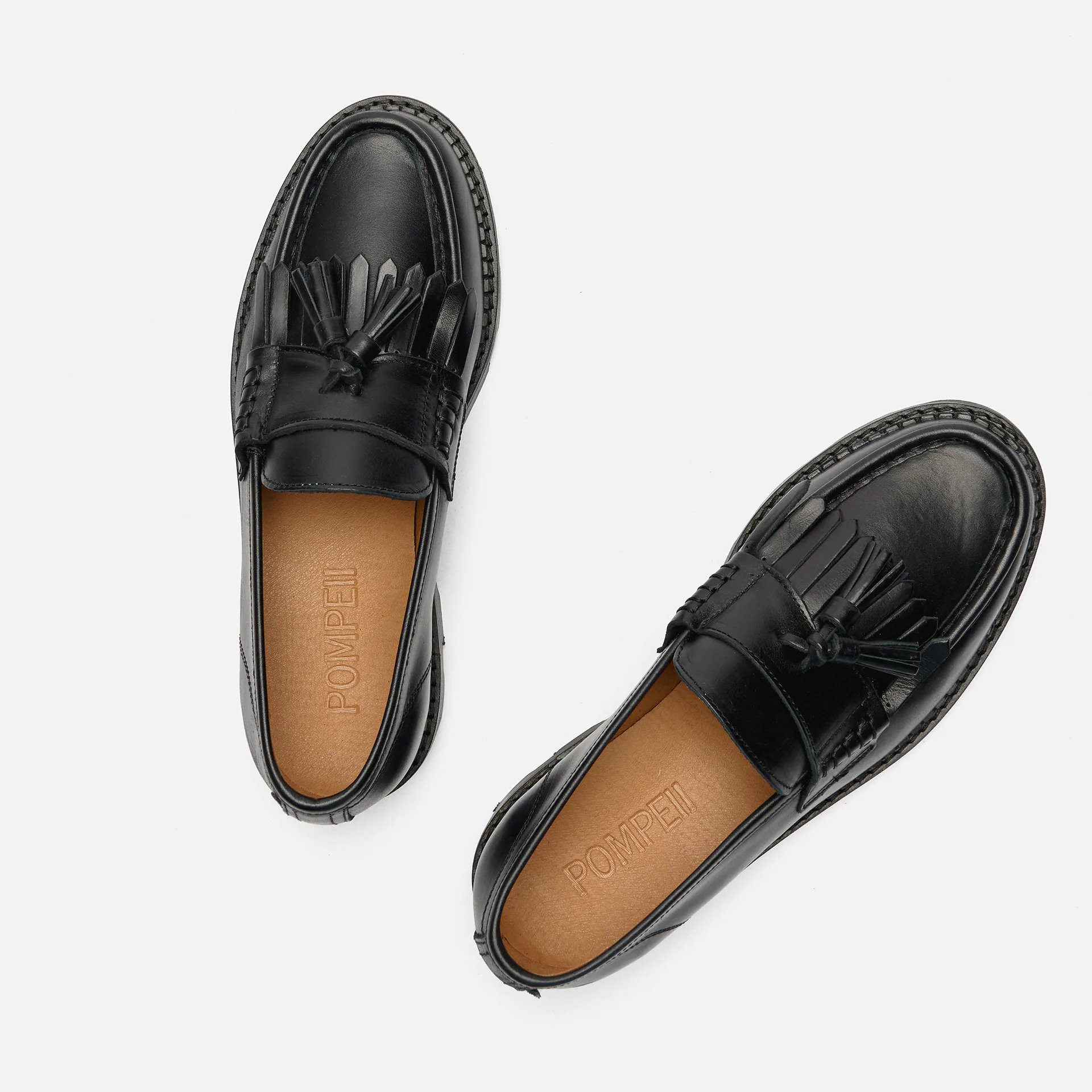 POMPEII Modena Leather Tassel Loafer Black