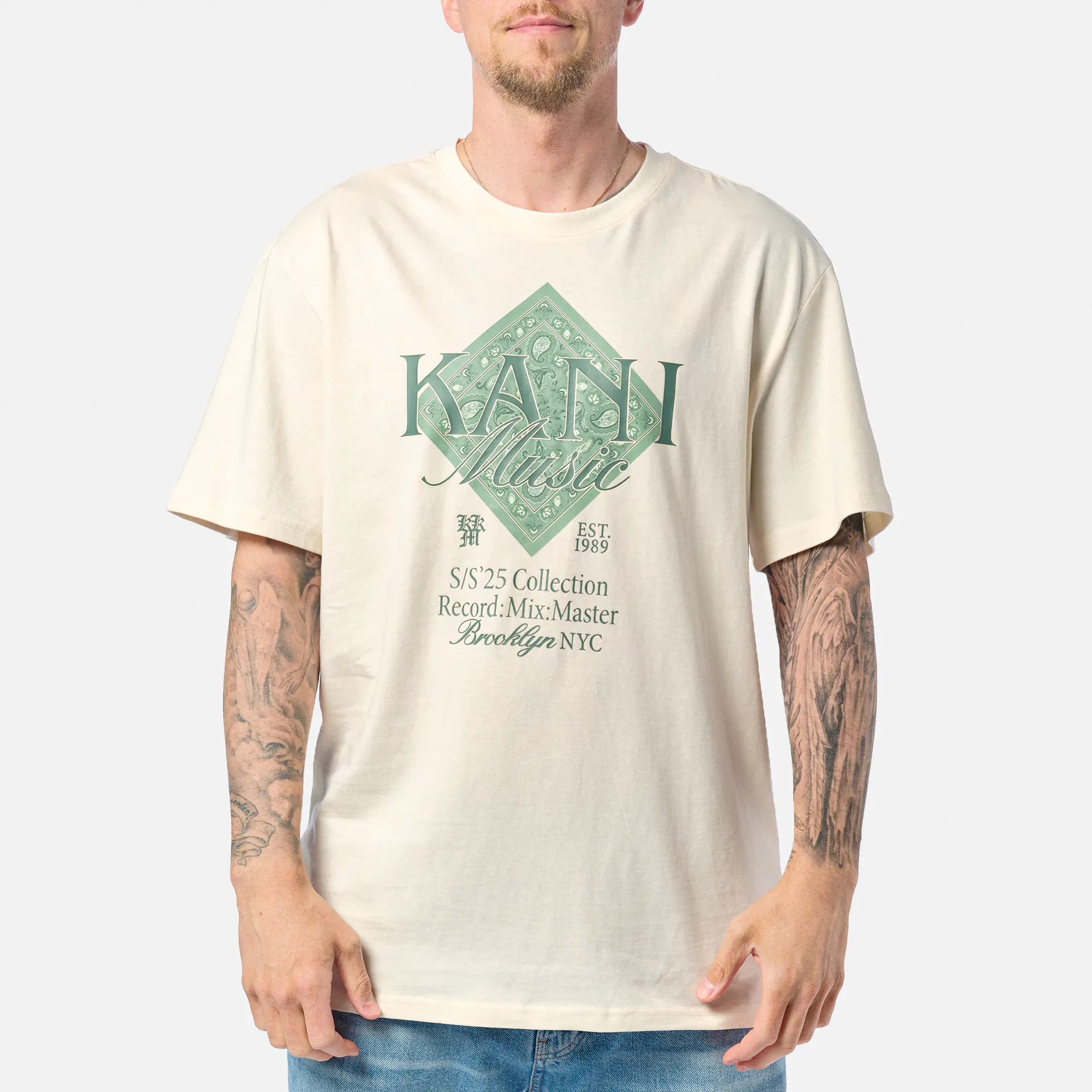 Karl Kani Music Paisley Print T-Shirt White