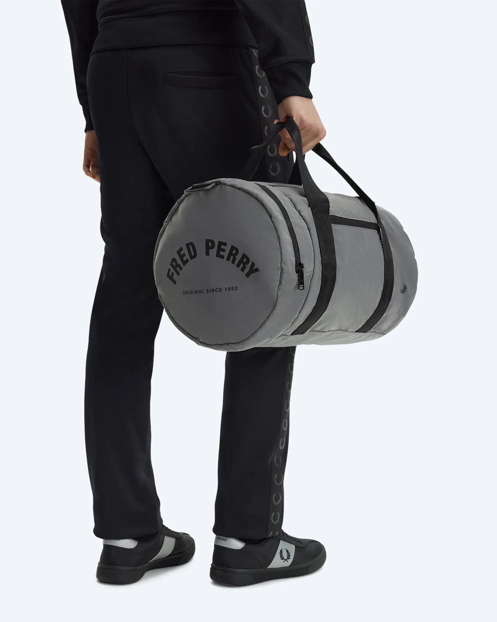 Reflective Barrel Bag Mid Grey