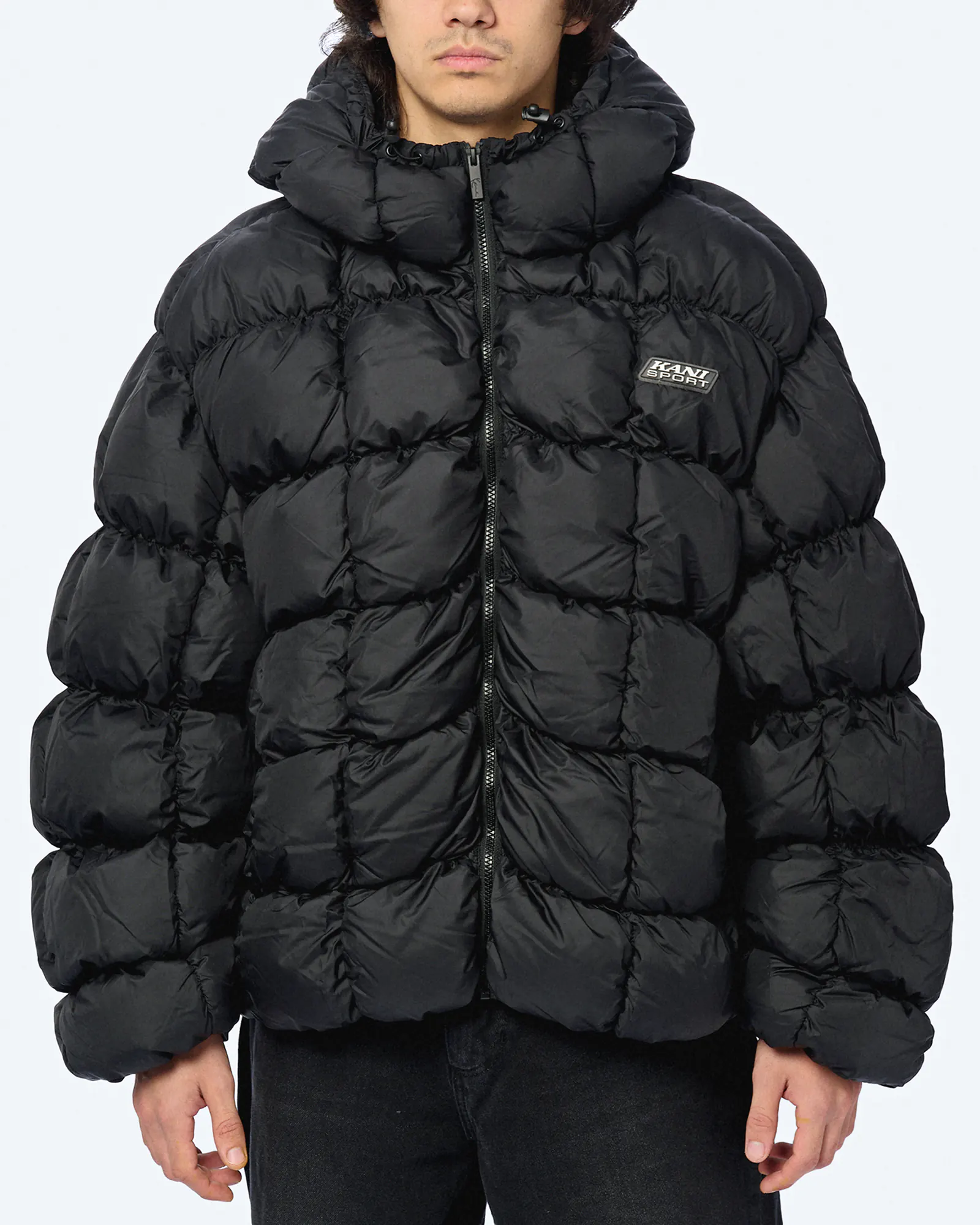 Karl Kani Sport Patch Square Quilted Puffer Jacket Black
