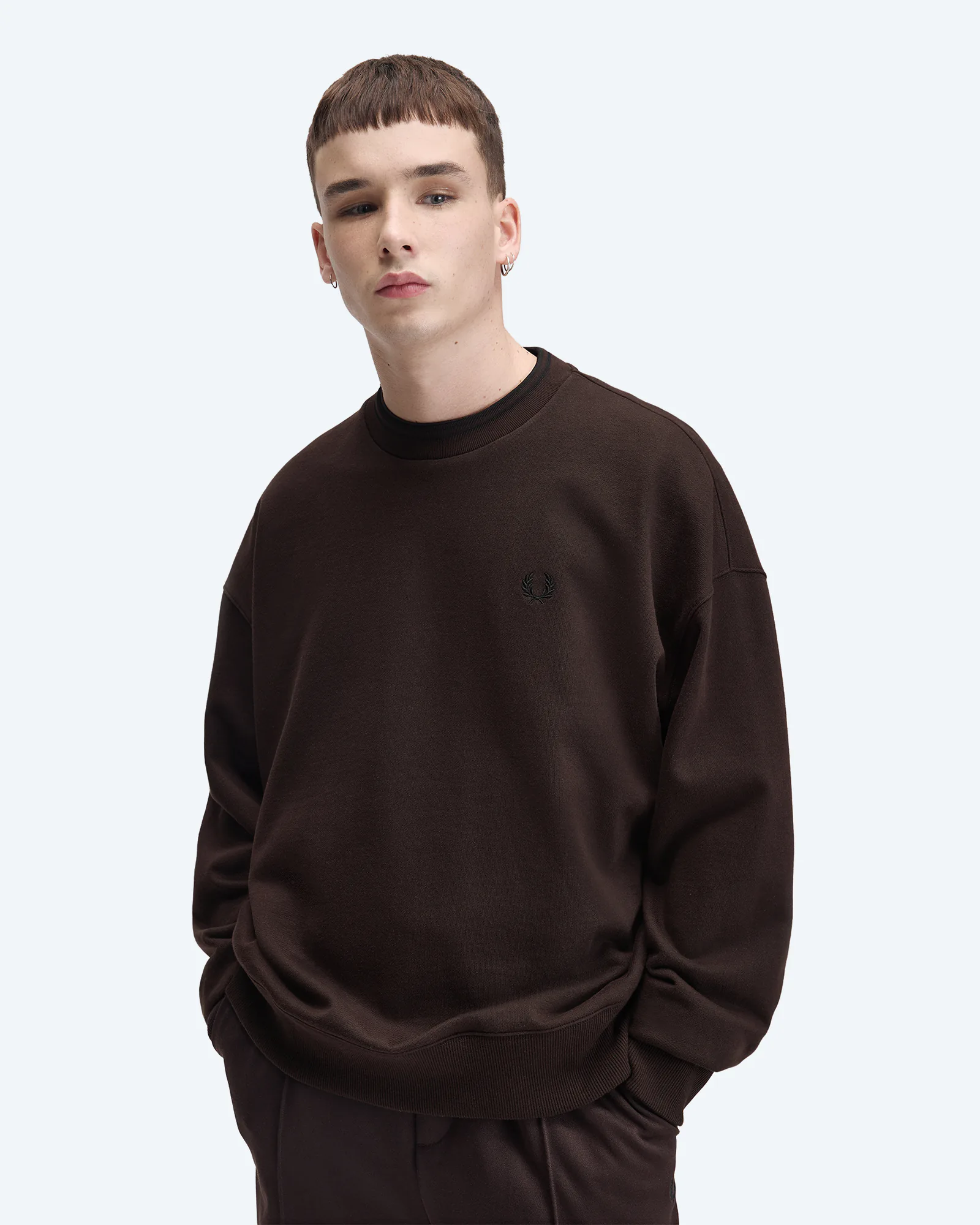 Oversized Tipped Sweatshirt Rich Brown