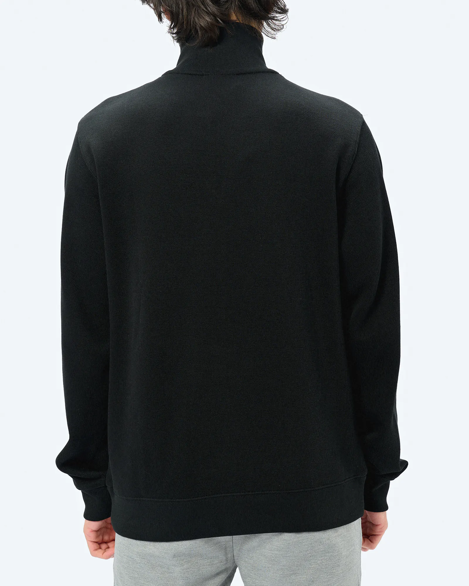 Lacoste Stand-Up Collar Cotton Half-Zip Pullover Black Lacoste Stand-Up Collar Cotton Half-Zip Pullover Black