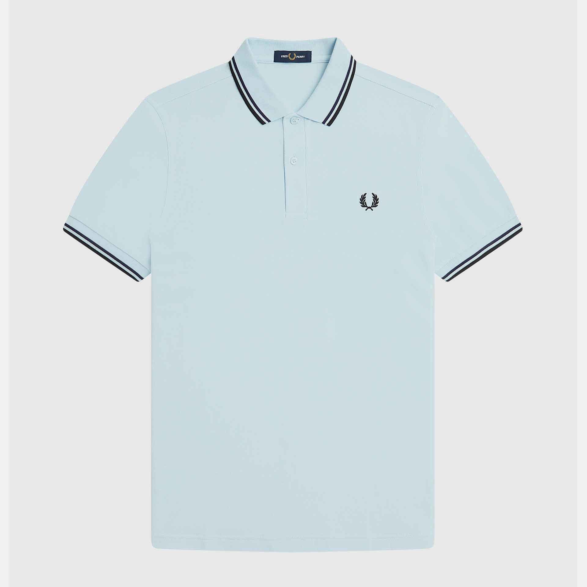 Fred Perry Twin Tipped Polo Shirt Light Ice