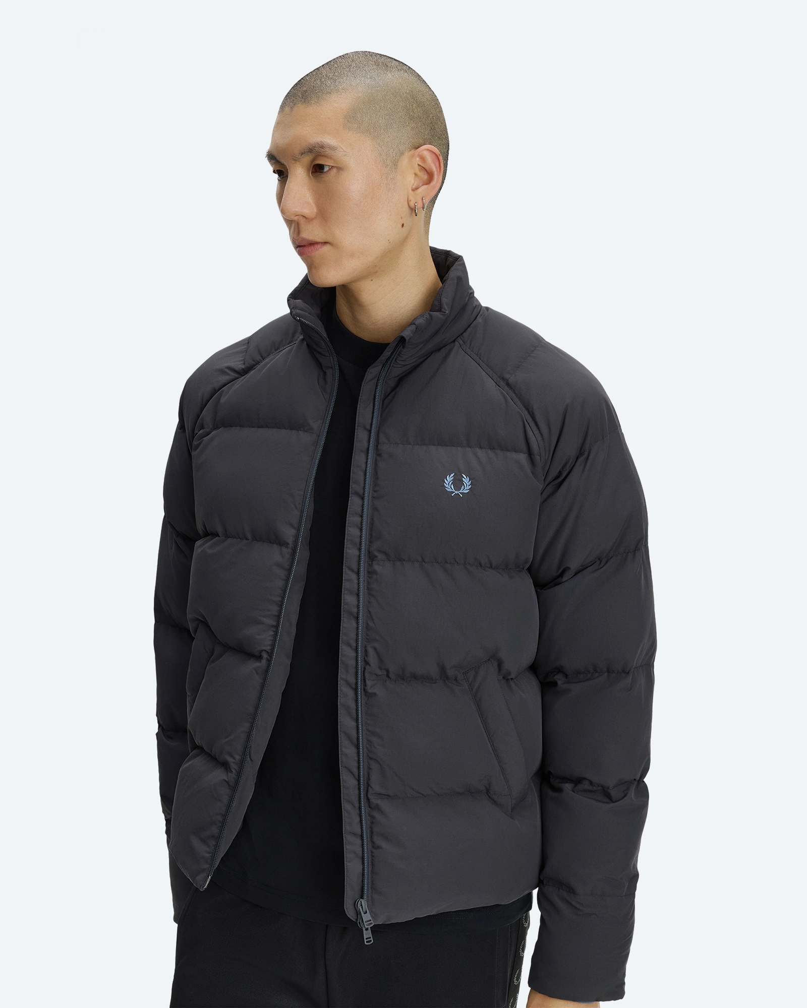 Raglan Sleeve Padded Jacket Anchor Grey