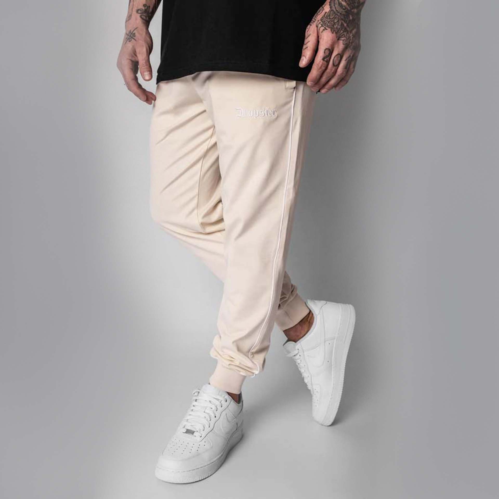 Dropsize Track Pants Side Stripe Cream White