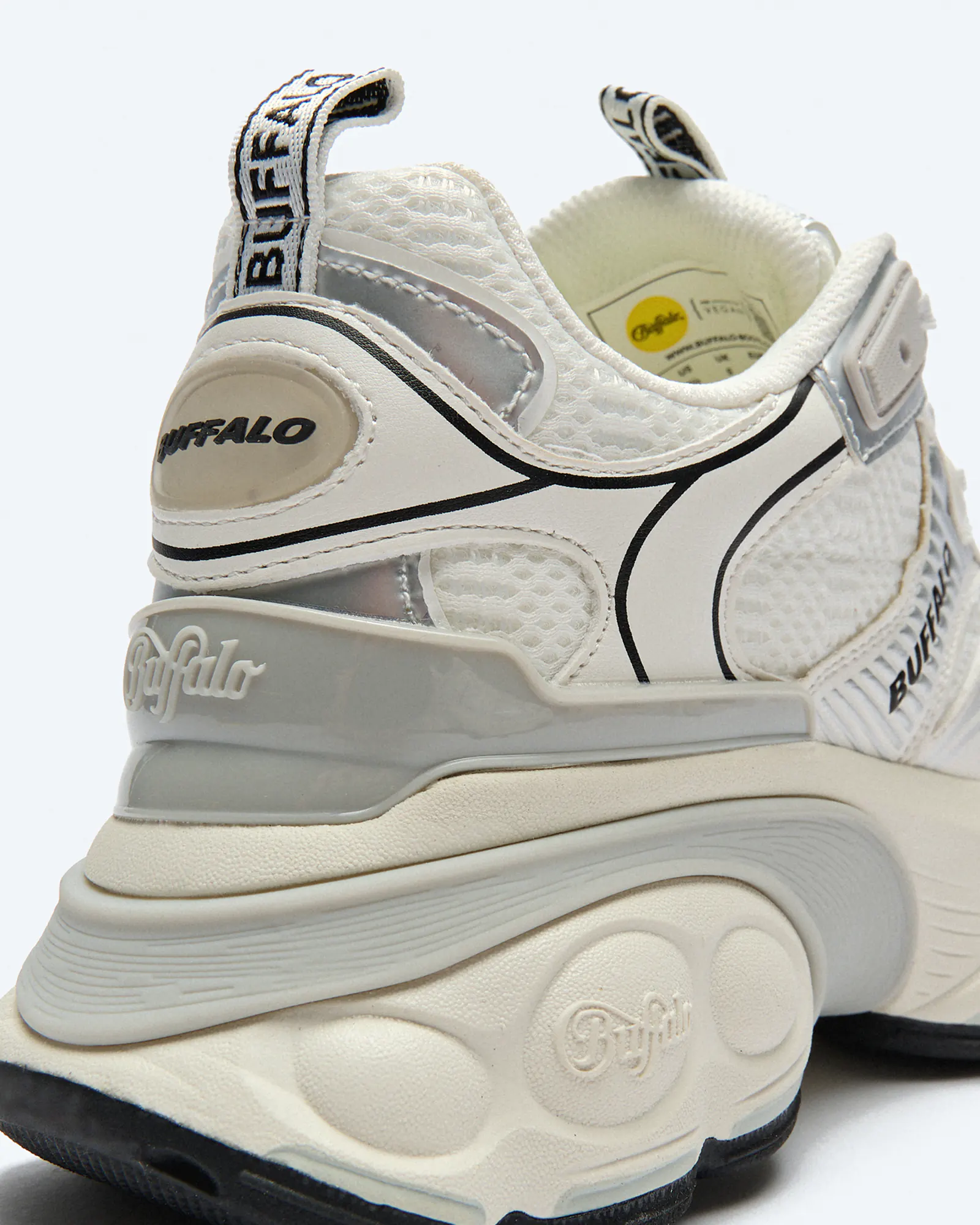 Buffalo Truck Vegan Nappa/Mesh Sneaker White/Silver