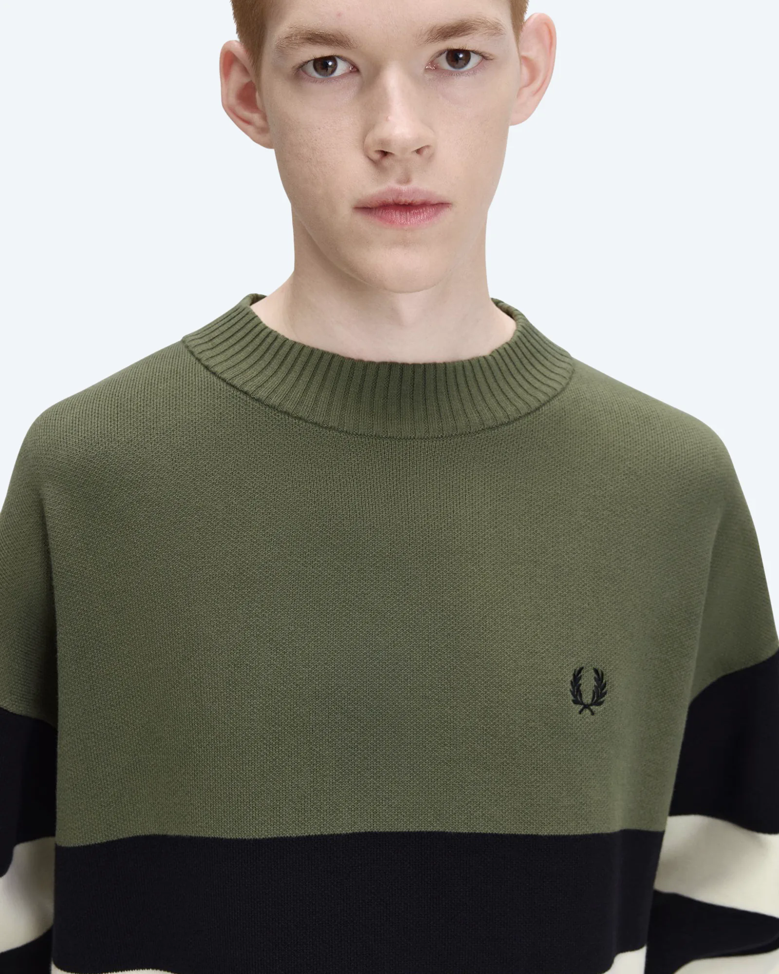 Tipped Graphic Jumper Laurel Wreath Green