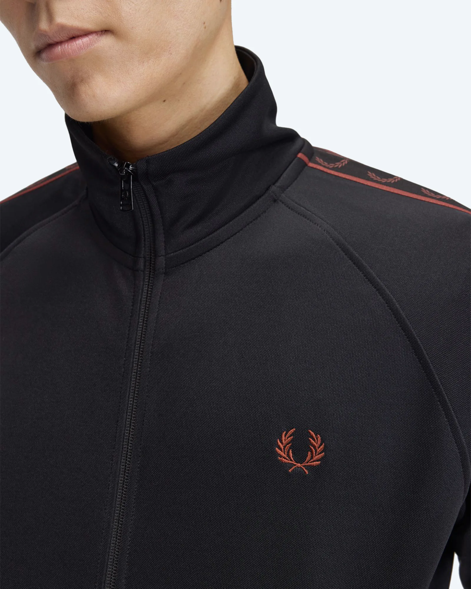 Contrast Tape Track Jacket Black