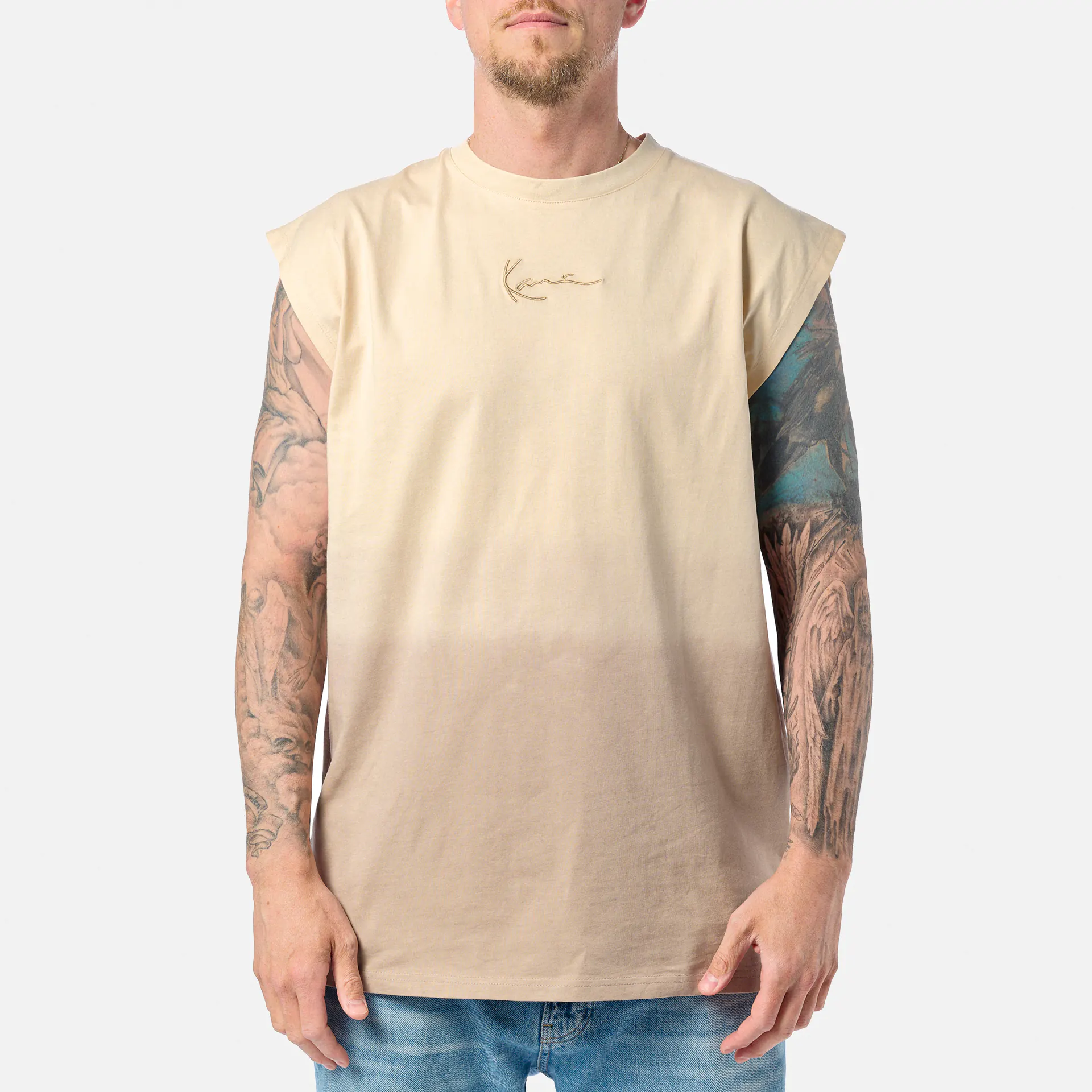 Karl Kani Signature Gradient Sleeveless Tank Top Beige