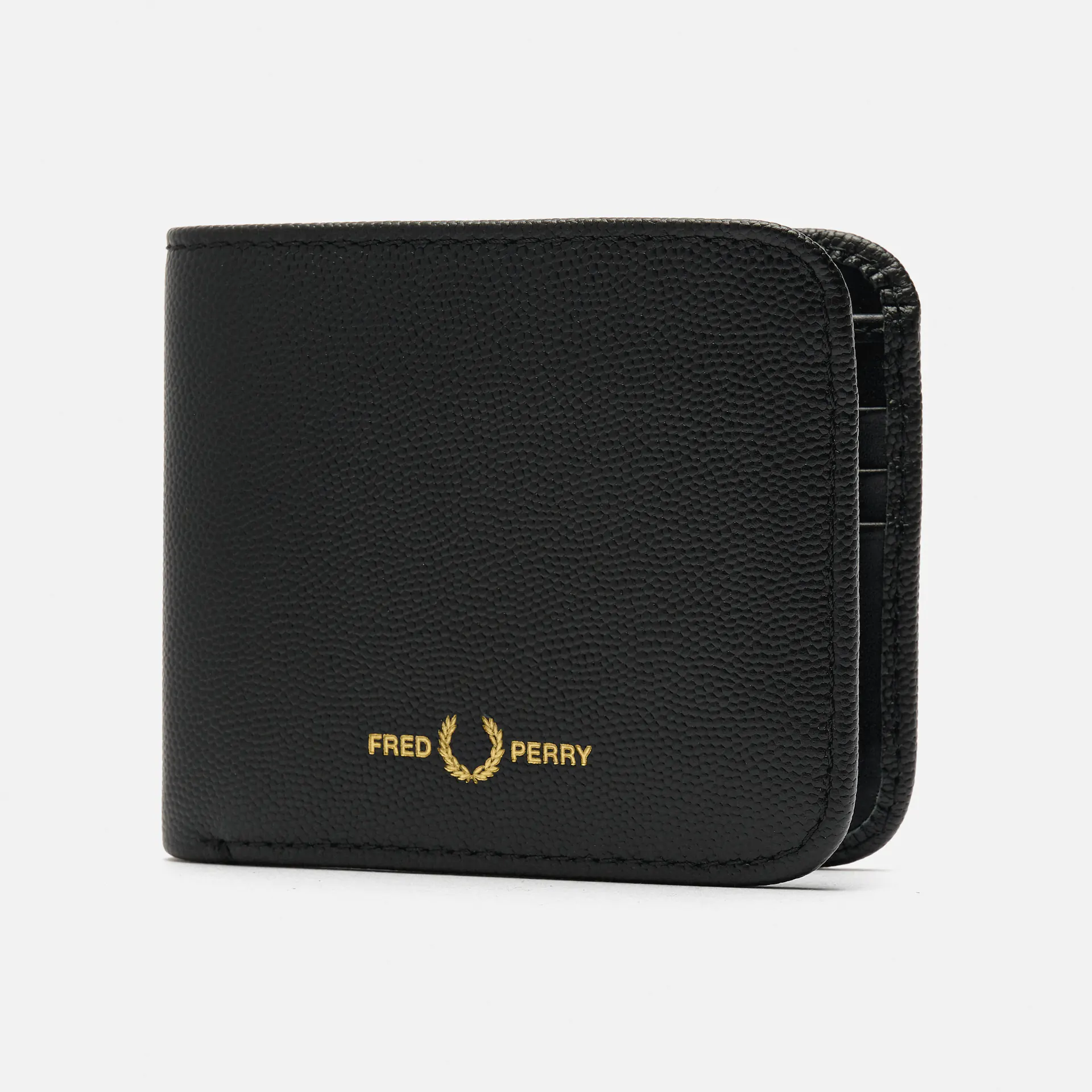 Fred Perry Scotchgrain Leather Billfold Wallet Black