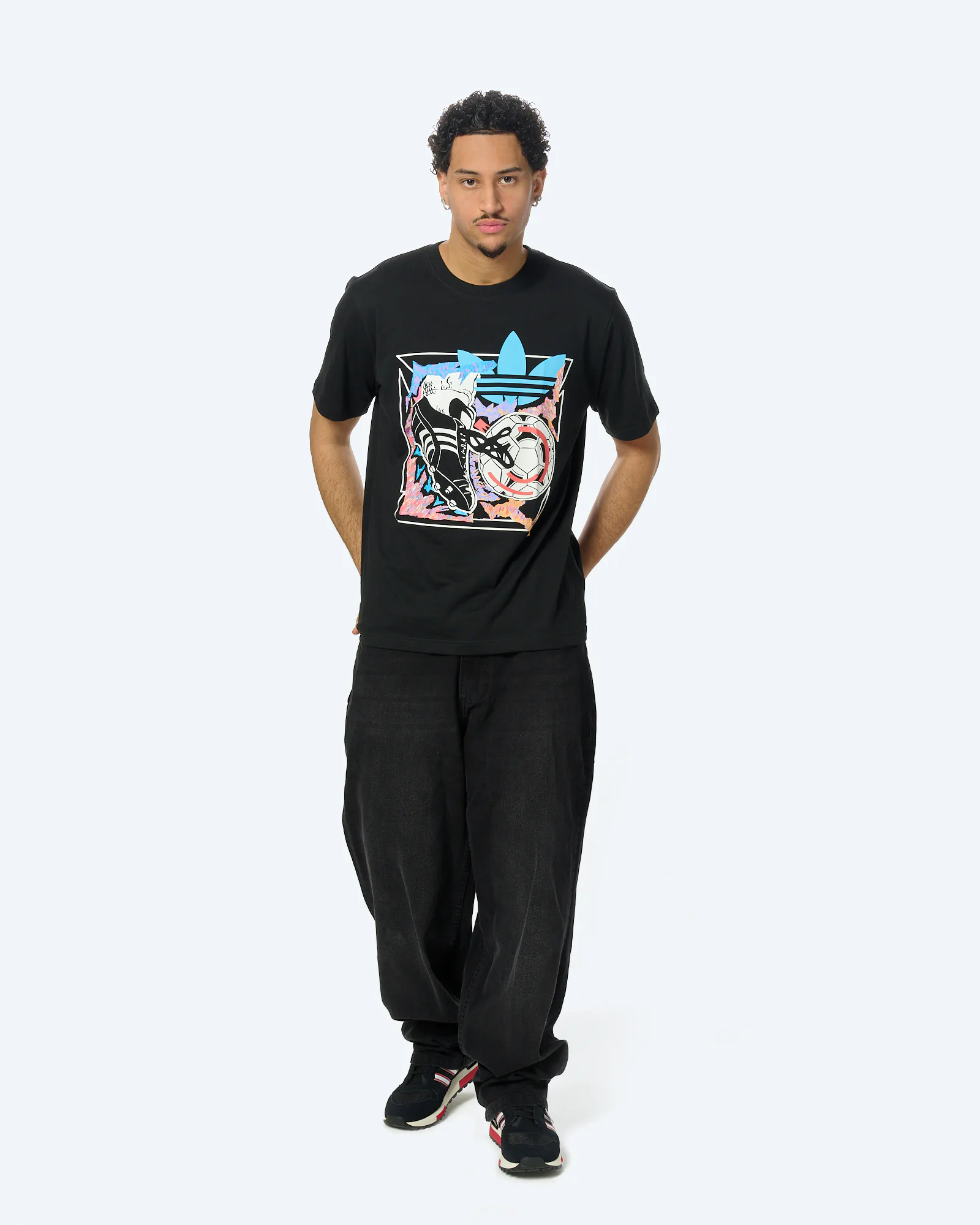 adidas Originals Archive Anime Football T-Shirt Black