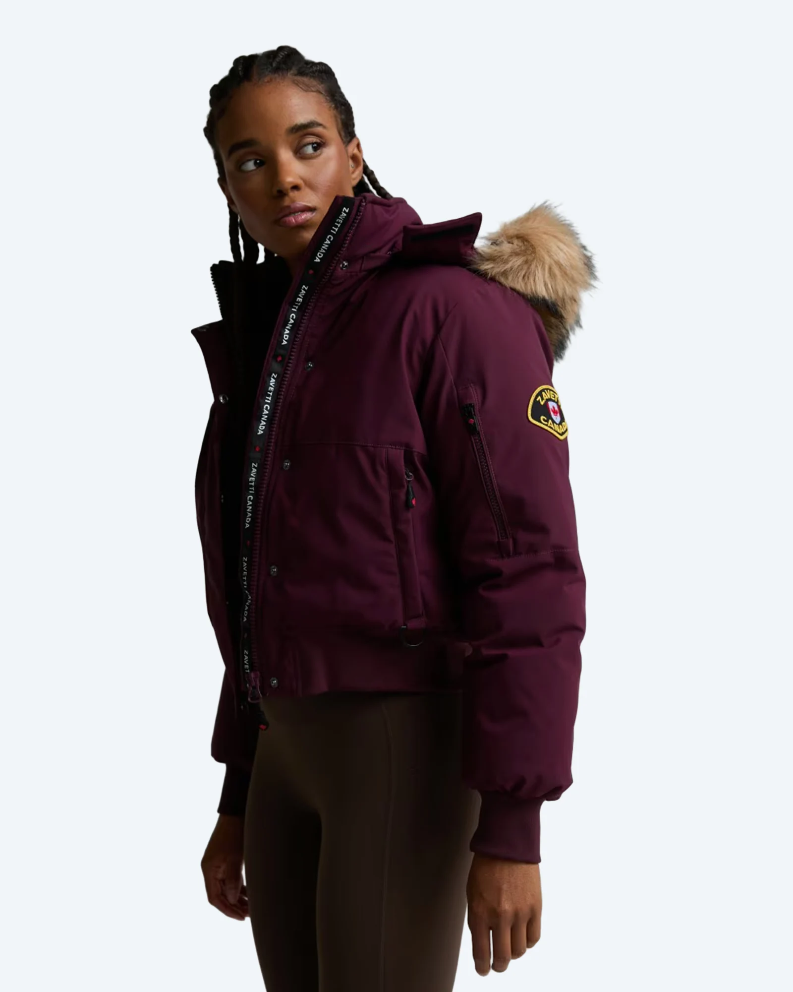 Olivia Hooded Bomber Jacket Red