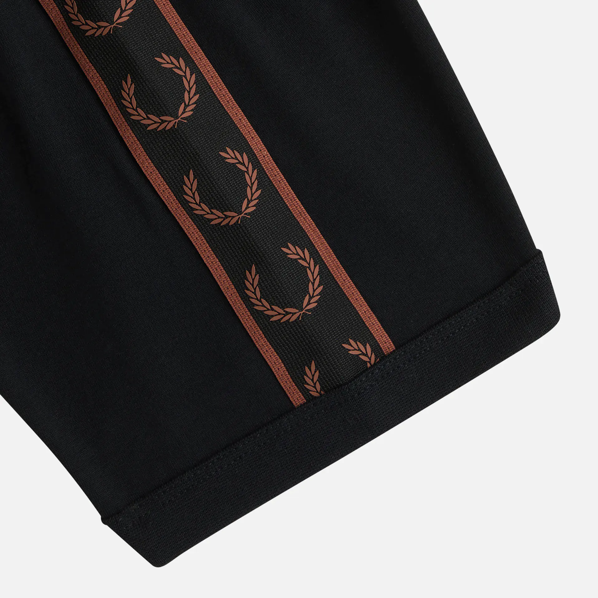 Fred Perry Contrast Tape Ringer T-Shirt Black/Whiskey Brown