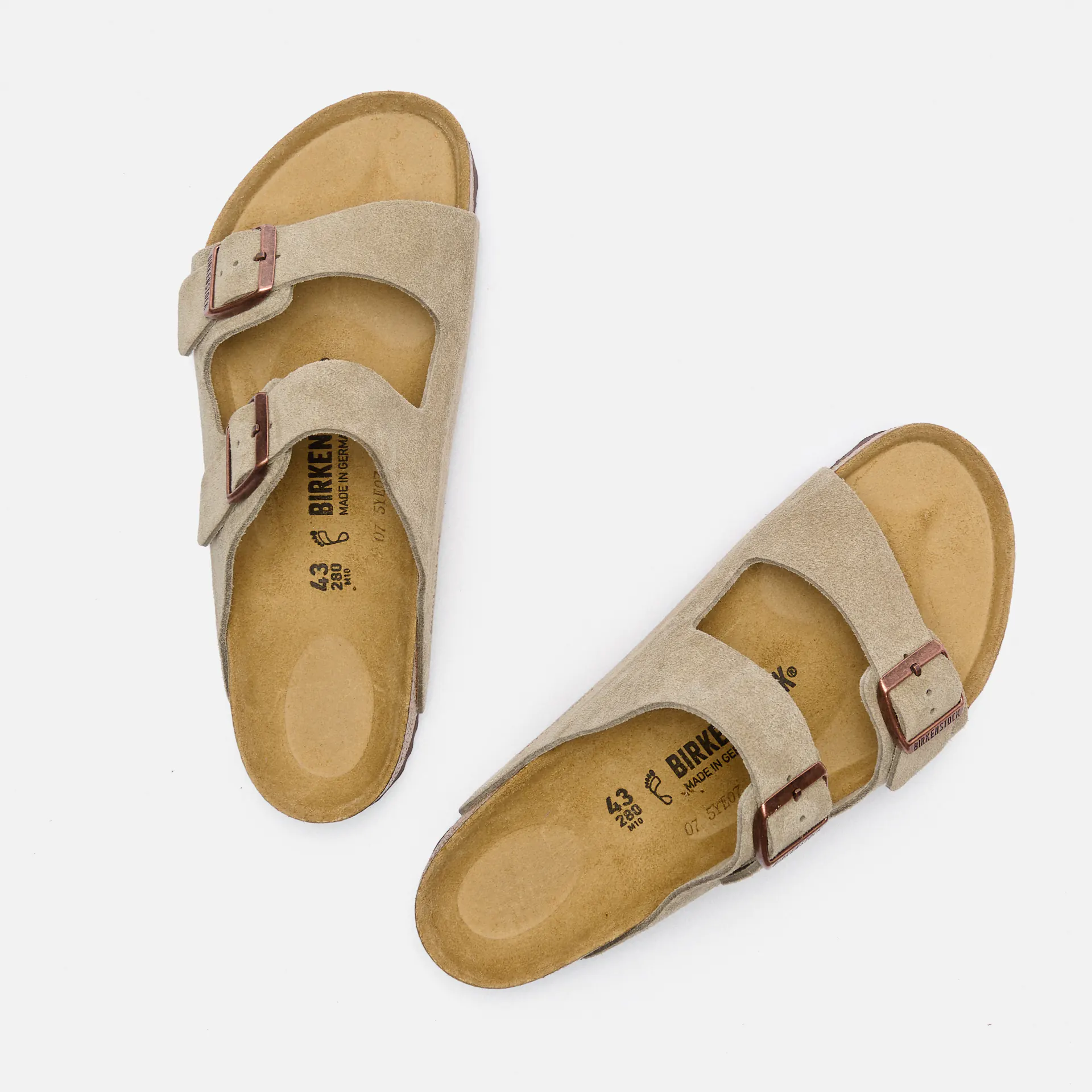 Birkenstock Arizona Suede Leather Sandals Taupe
