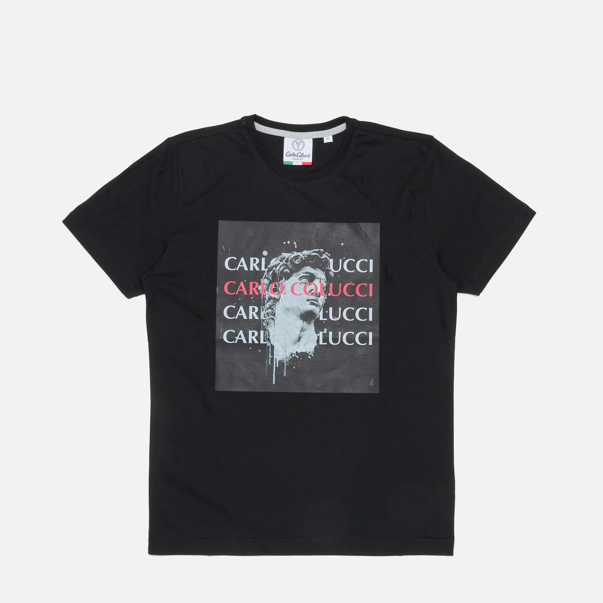 Carlo Colucci Black & White Drop T-Shirt Black