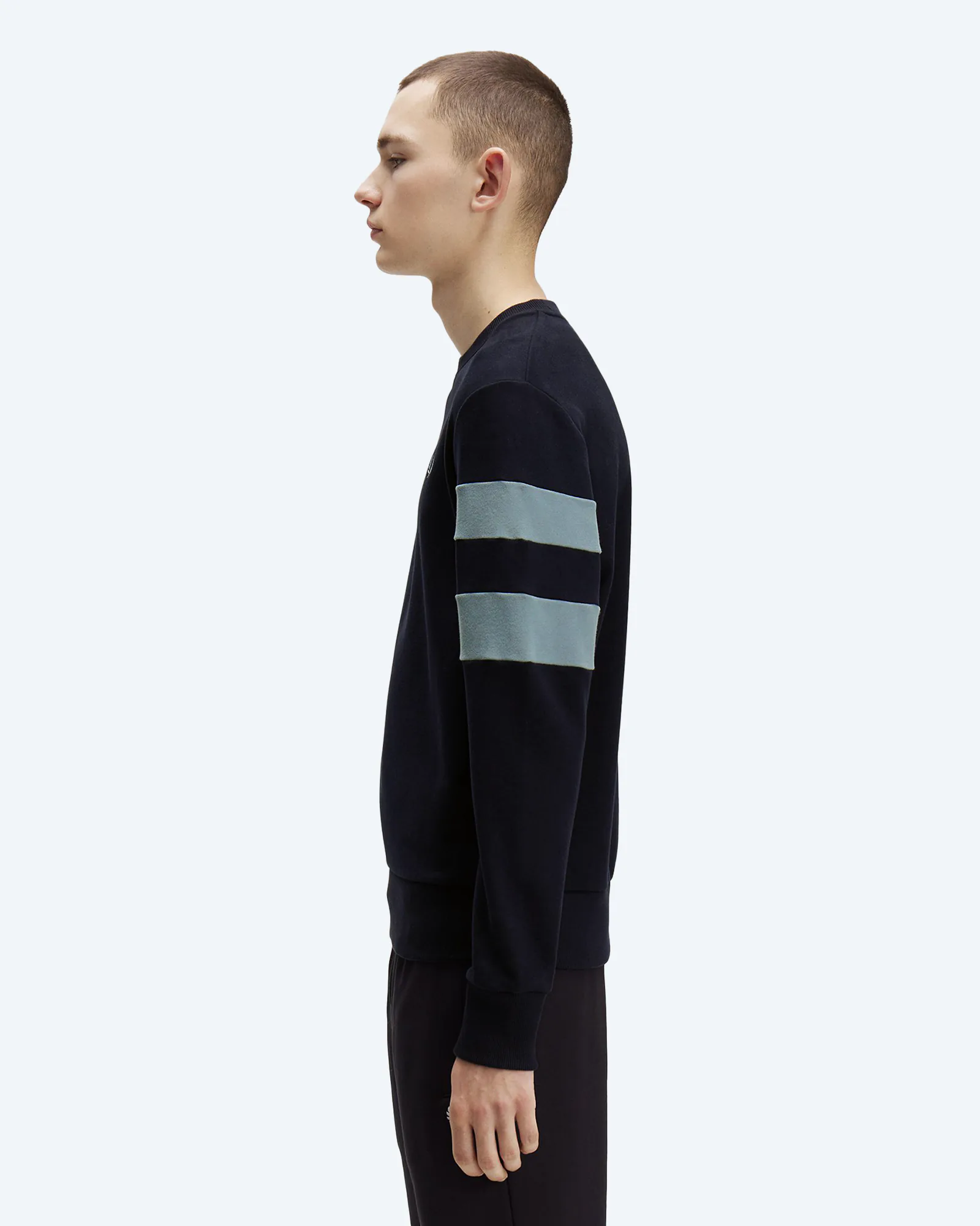 Peached Tipped Sleeve Sweatshirt Navy