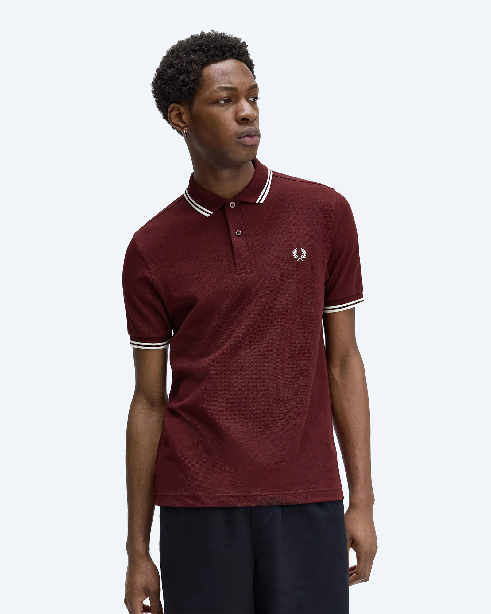 Fred Perry Twin Tipped Polo Shirt Oxblood