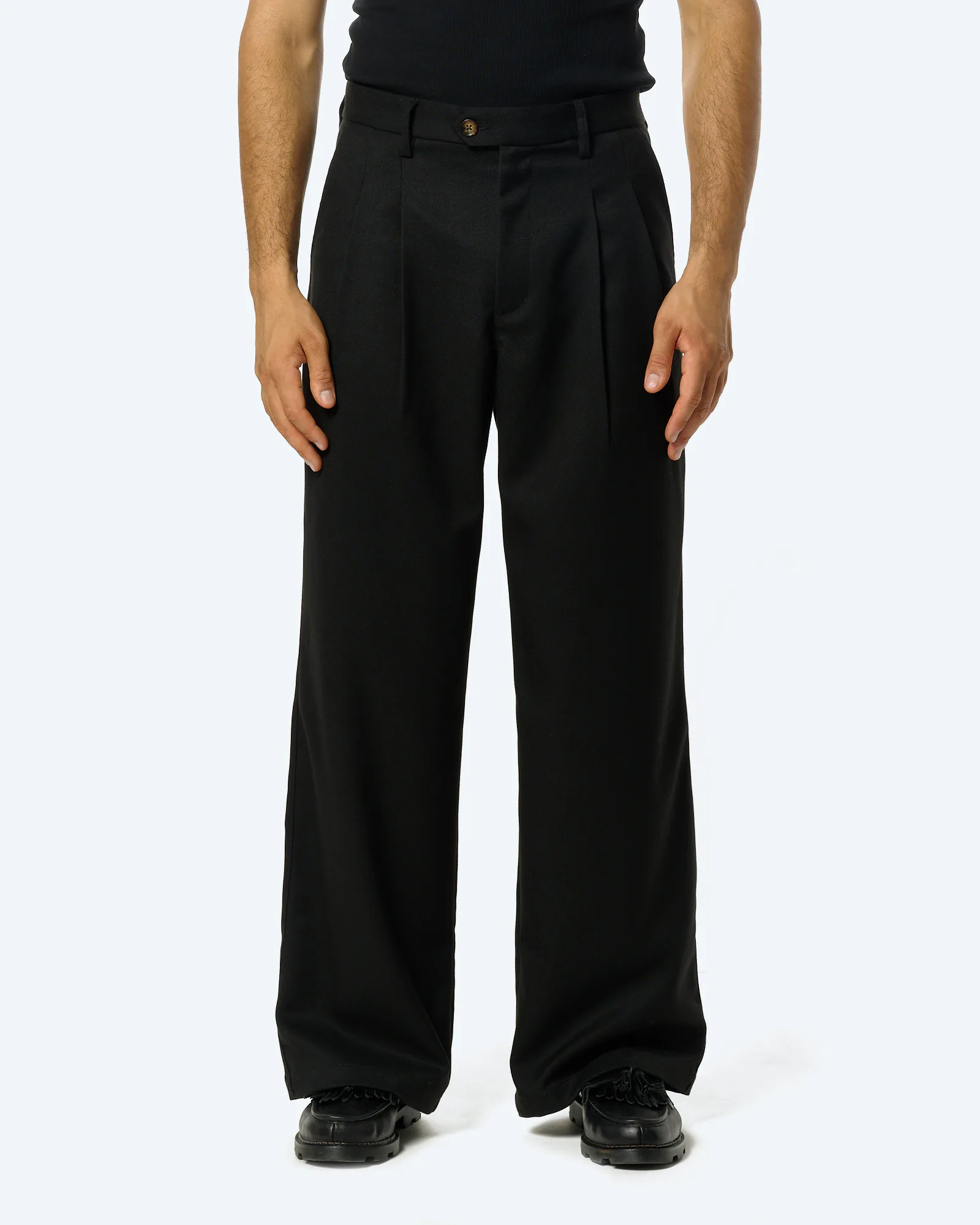 Heritage Pleated Pants Black