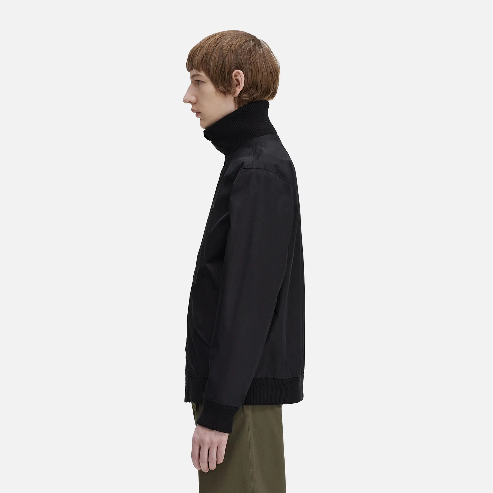 Fred Perry Knitted Rip Tennis Bomber Jacket Black