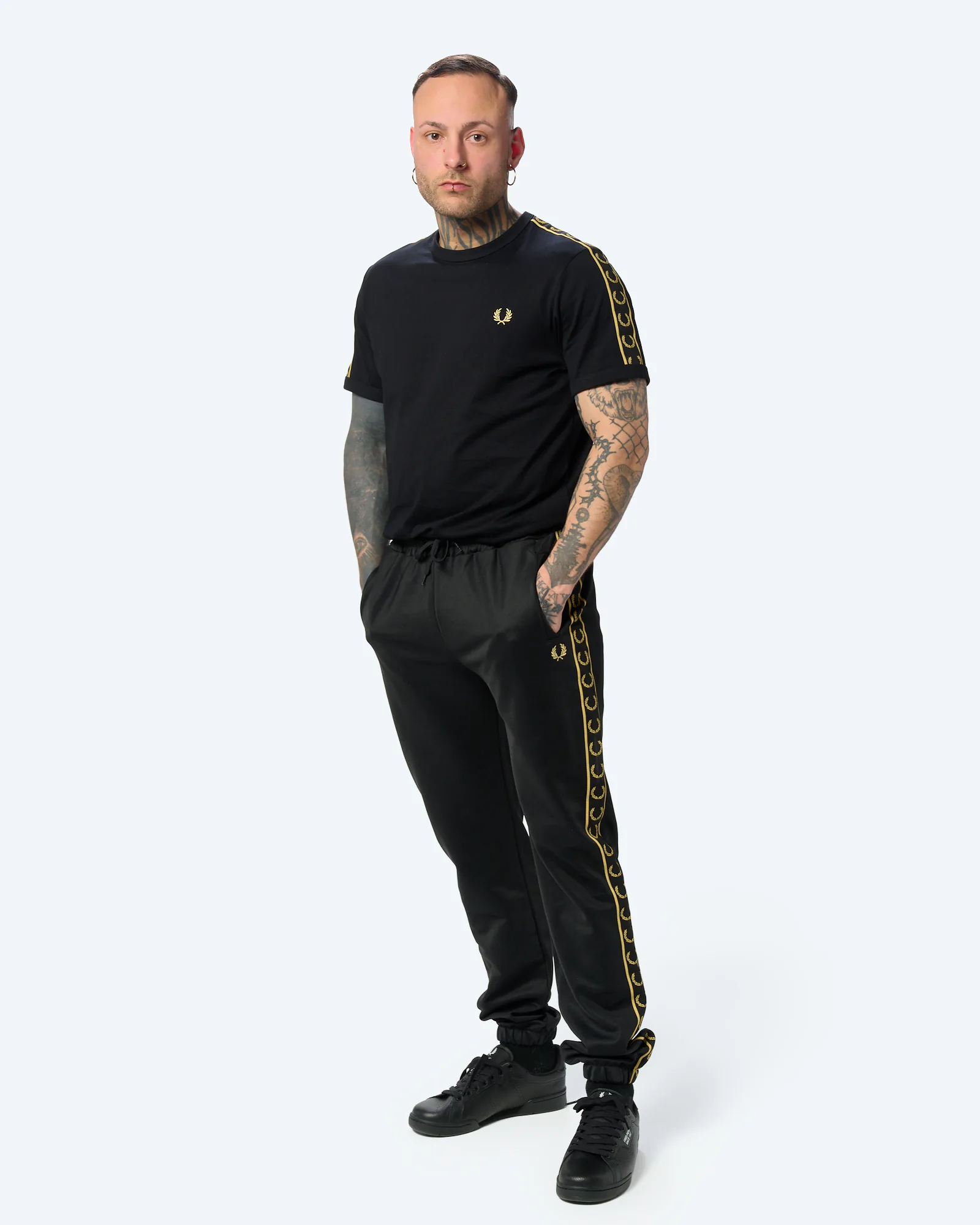 Fred Perry Contrast Tape Ringer T-Shirt Black/Champagne