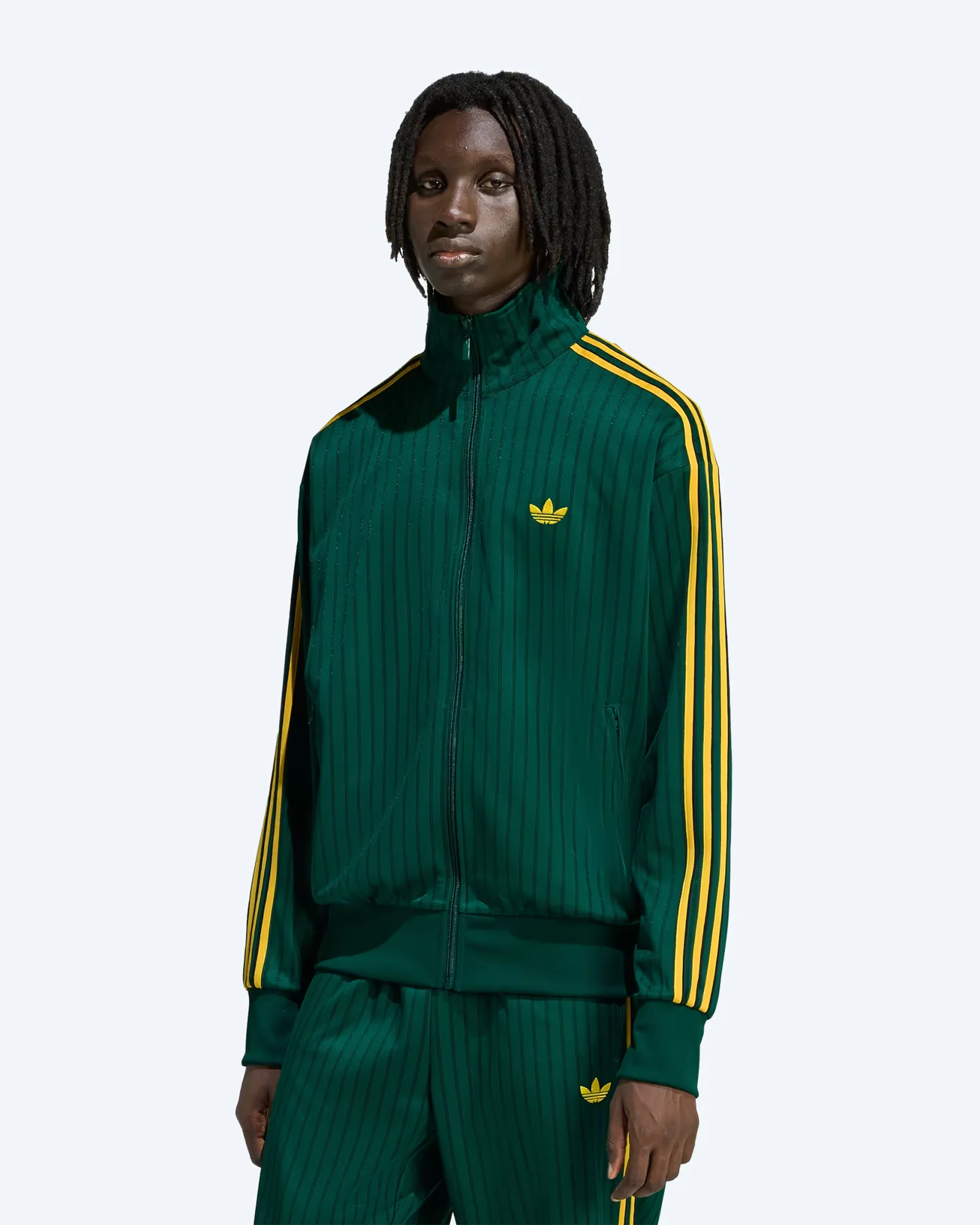 Firebird Loose Pinstripe Track Top Collegiate Green