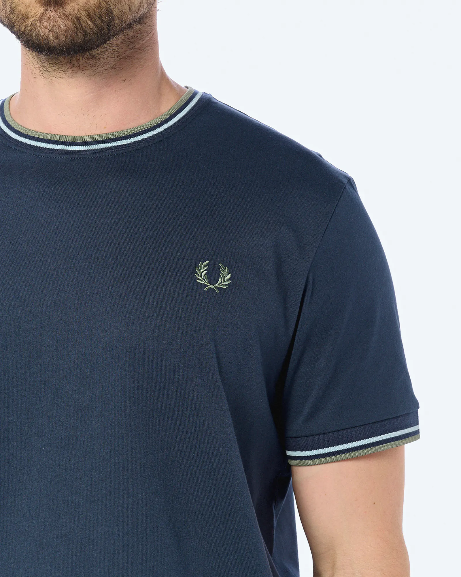 Fred Perry Twin Tipped T-Shirt Dark Airforce/Light Ice/Bayleaf