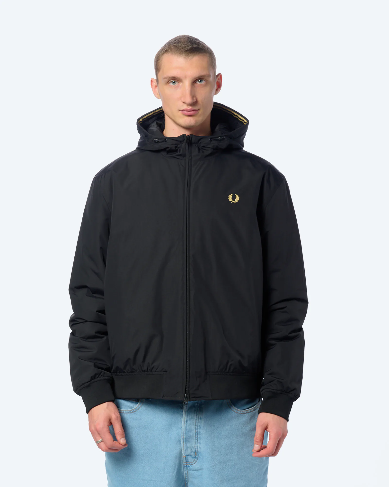 Fred Perry Hooded Brentham Jacket Black Fred Perry Hooded Brentham Jacket Black