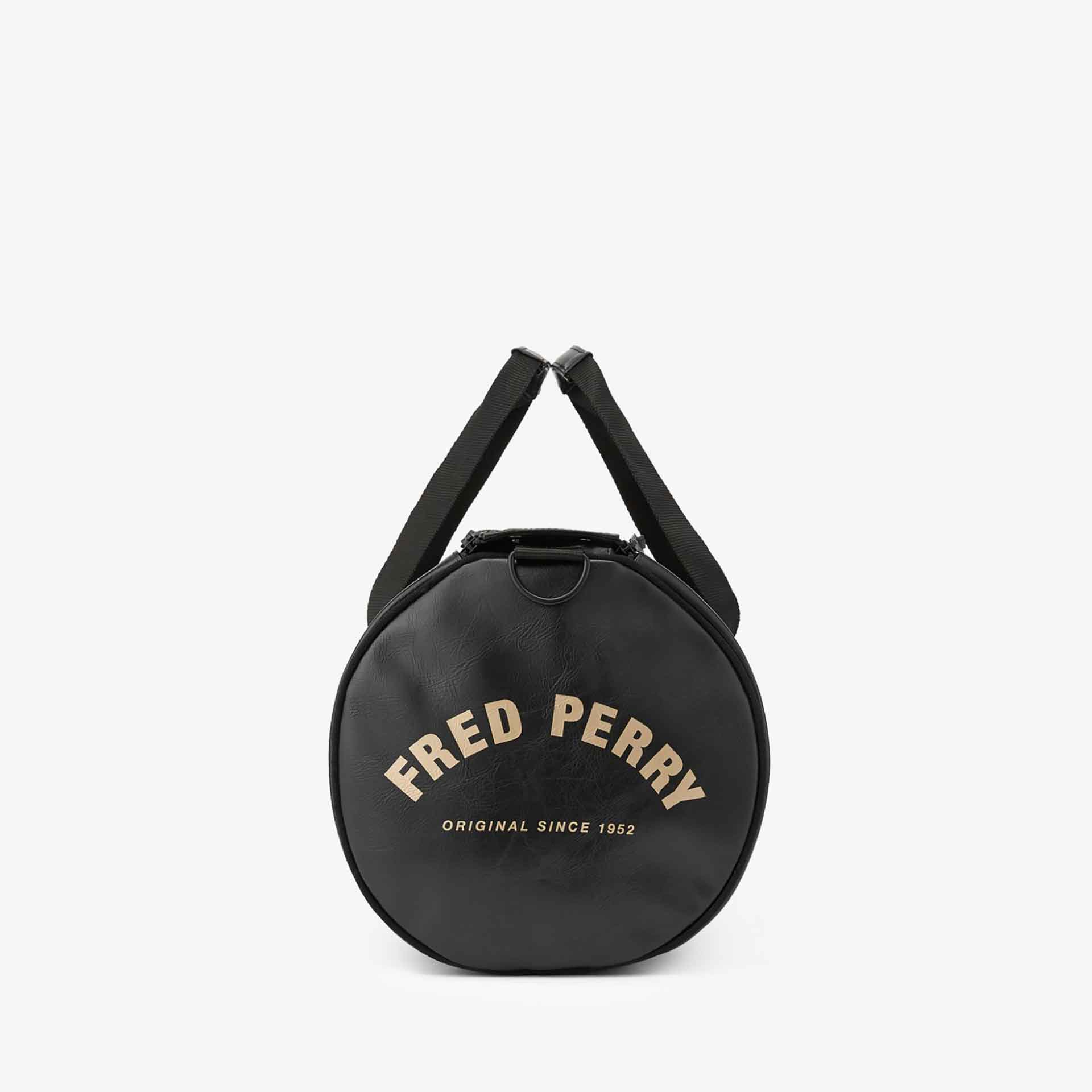 Fred Perry Tonal PU Barrel Bag Black