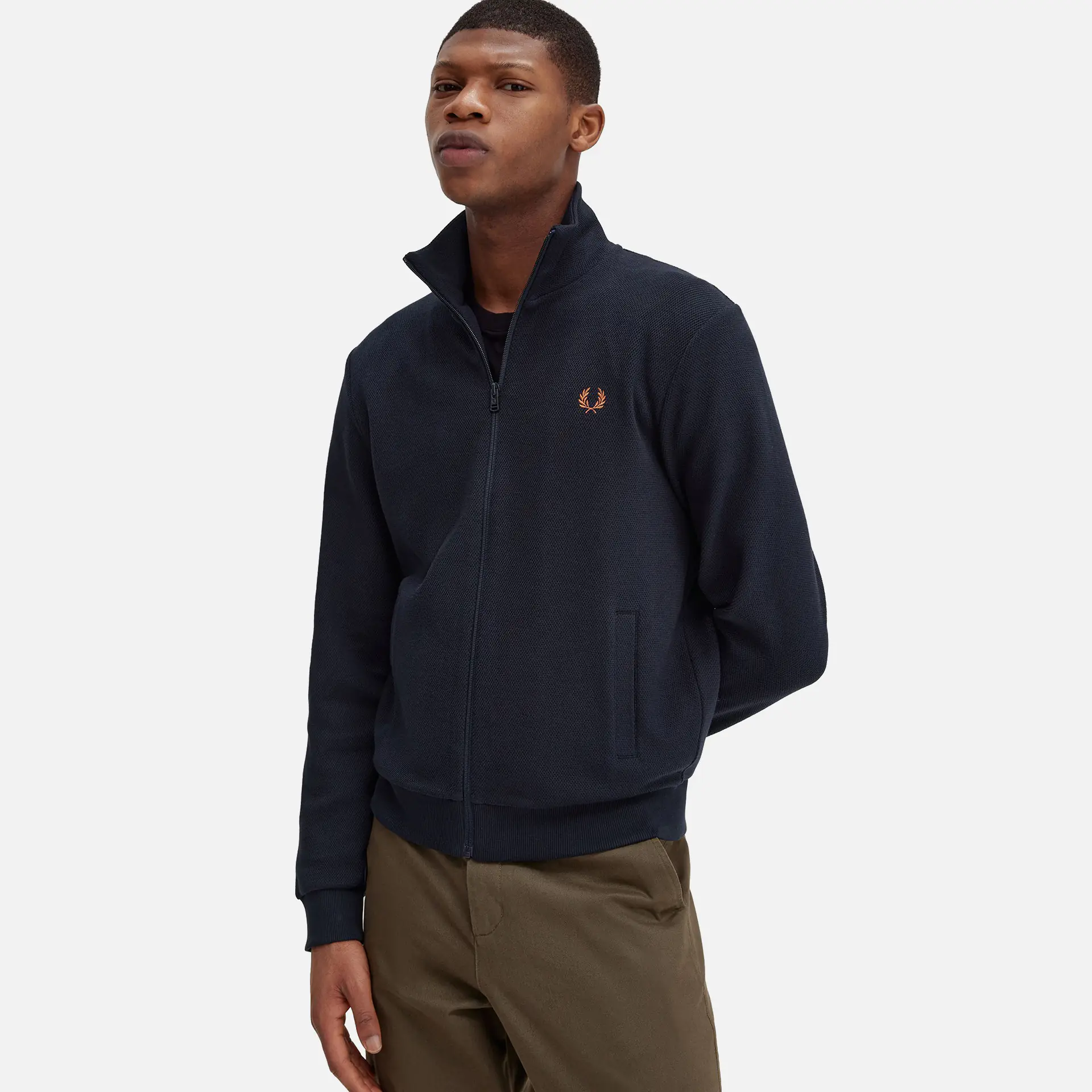 Fred Perry Laurel  Wreath Sleeve Track Jacket Navy