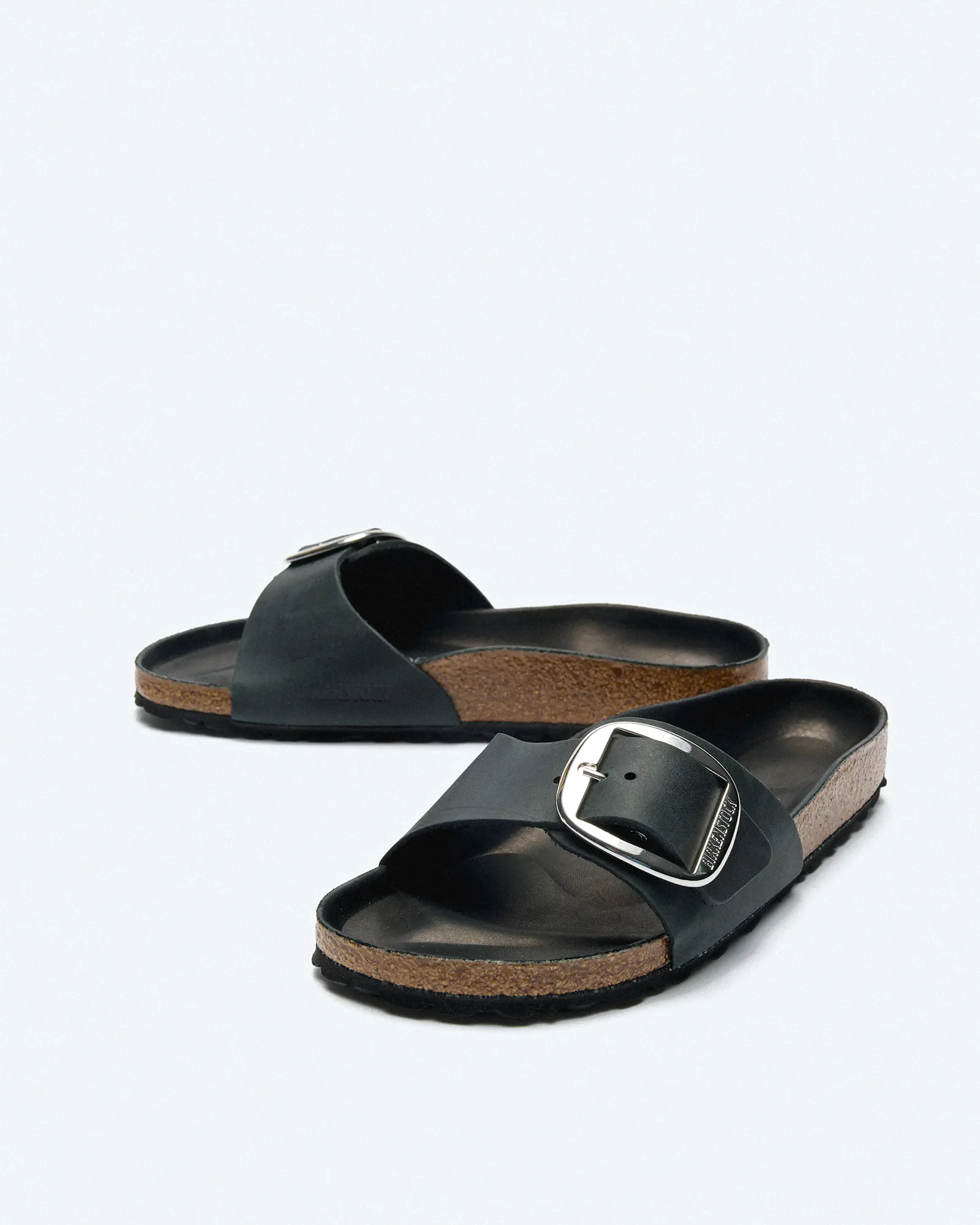 Birkenstock Madrid Big Buckle Natural Oiled Leather (Narrow Fit) Sandals Black Birkenstock Madrid Big Buckle Natural Oiled Leather (Narrow Fit) Sandals Black