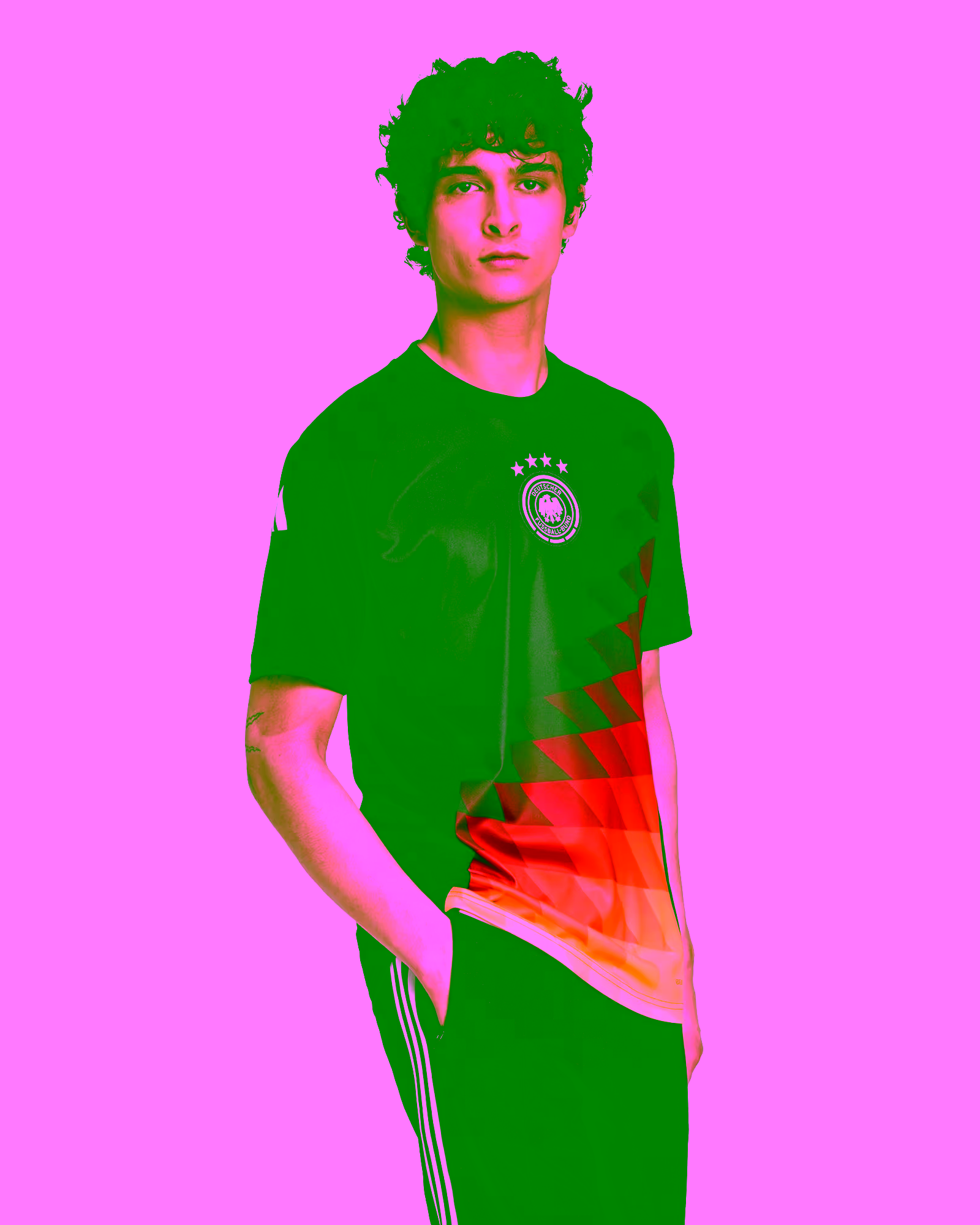 adidas DFB Pre Match T-Shirt Black/Red/Yellow